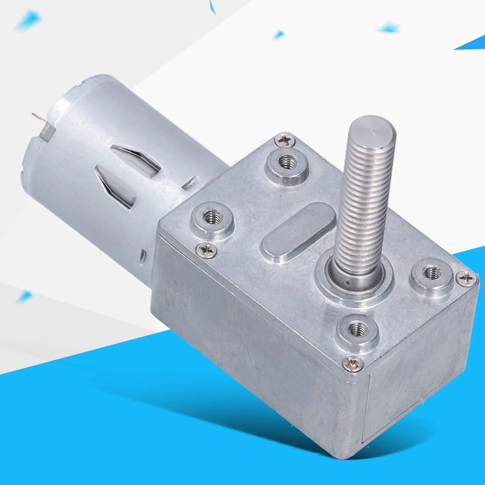 Jgy-370 Motoreduktor Ślimakowy Przemysłowy, DC 12V 66 obr./min, Wał Gwintowany M8, Samoblokujący, Regulowana Prędkość, 8x33mm
