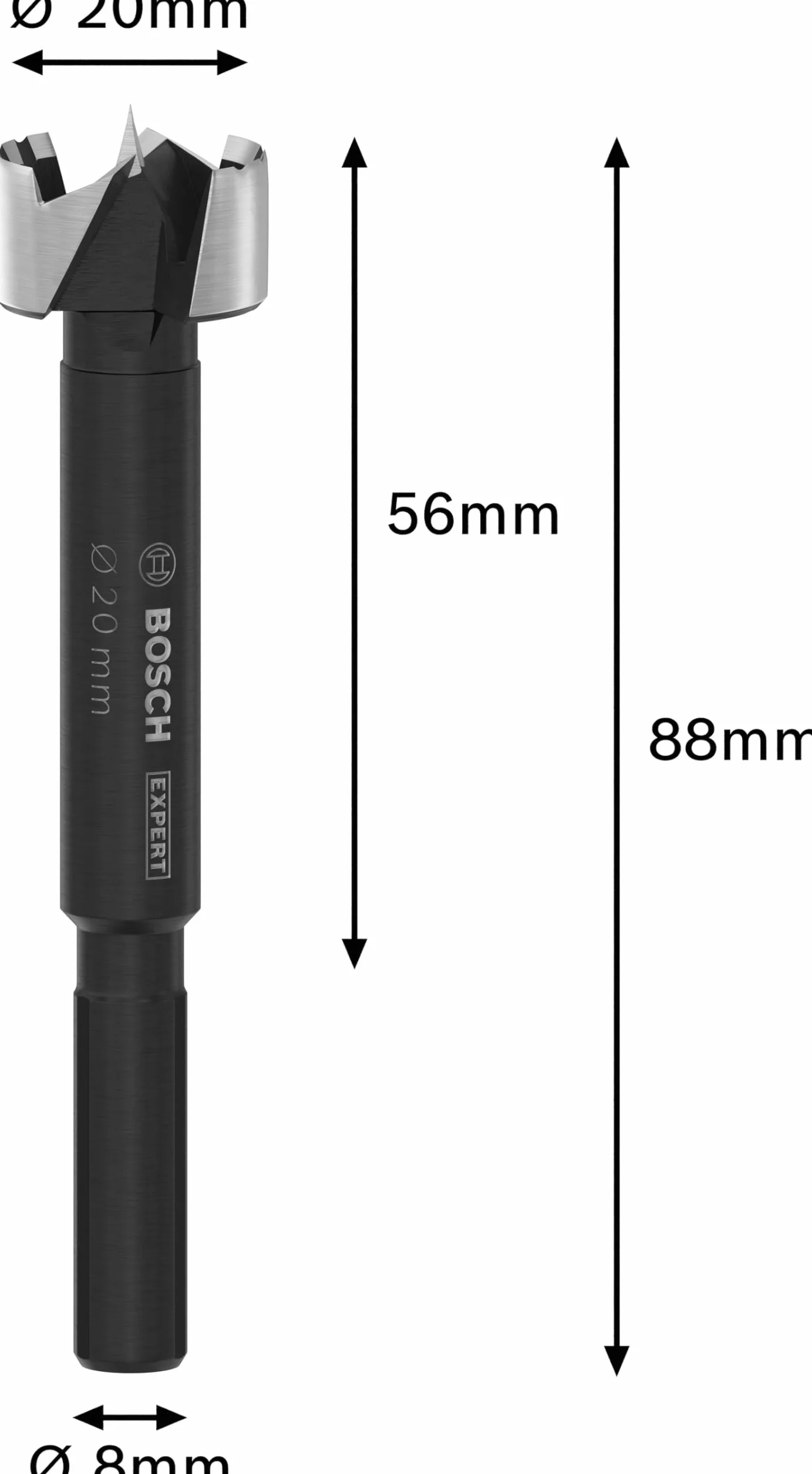 Bosch 1x Wiertło Forstner EXPERT Wood (do Miękkie drewno, Twarde drewno, Ø 20,00 mm, Professional Akcesoria Wiertarki)