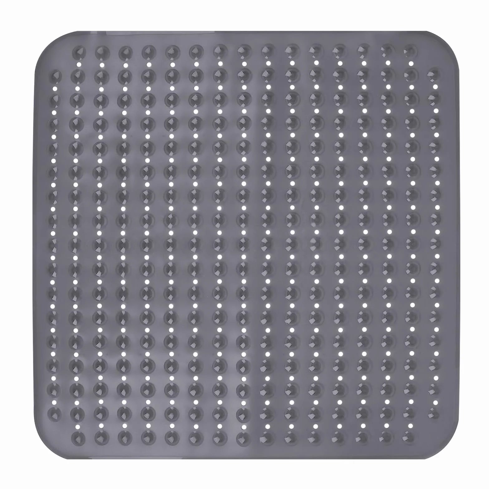 Leeko Mata prysznicowa 80x80cm, antypoślizgowa mata łazienkowa z 285 przyssawkami i otworami odpływowymi, materiał PCW, nie zawiera BPA, odporna na pleśń, nadaje się do prania w pralce (szara)