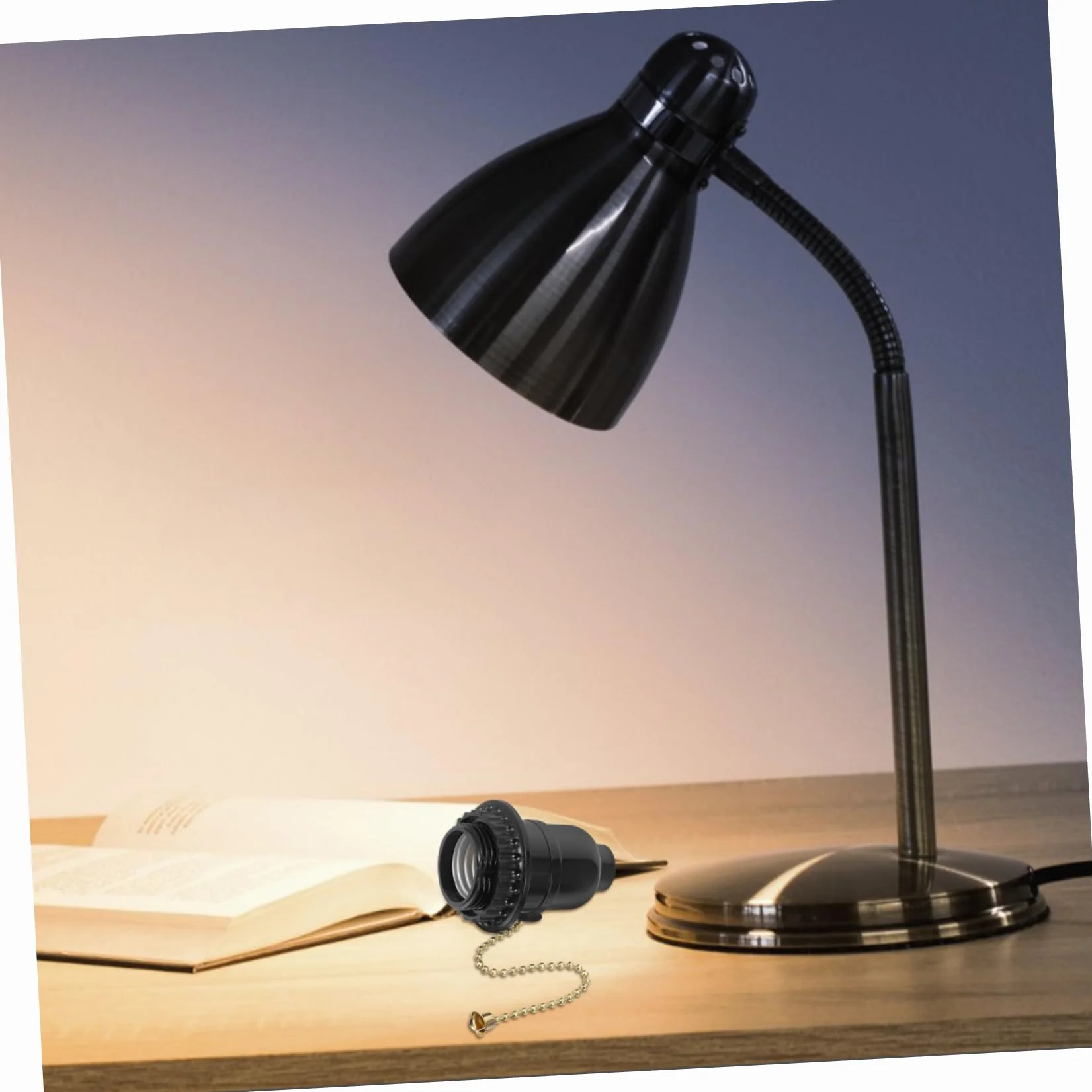 OSALADI 2kawałki Oprawa Lampy Sufitowej Łańcuchem Czarna Podstawka Do Lamp Wymiennym Gniazdem Uniwersalne Zastosowanie Do Lamp Stołowych Podłogowych
