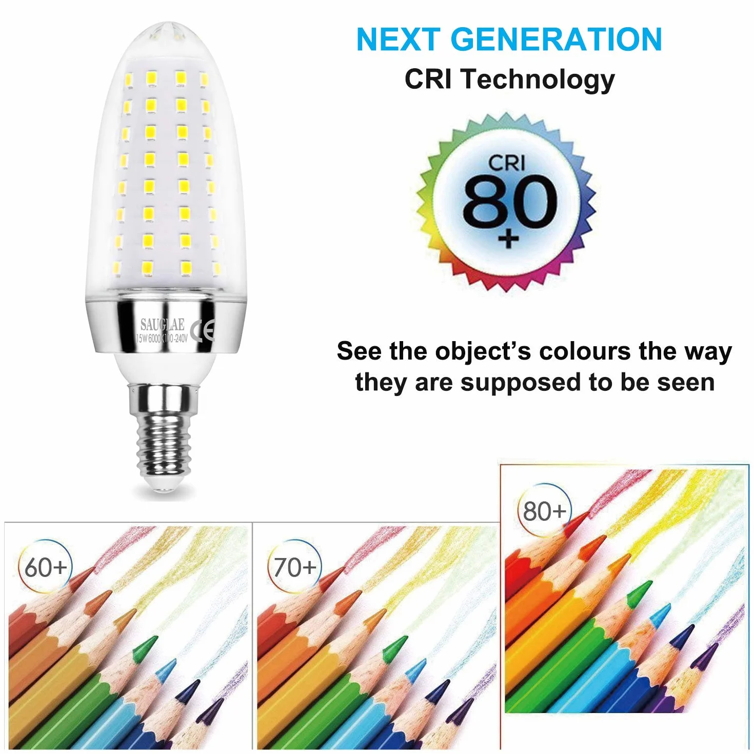 Żarówka LED, 15 W, odpowiednik żarówki 120 W, zimna biel (6000 K), 1700 lm, gwint Edisona: E14 (mały gwint), 3 sztuki