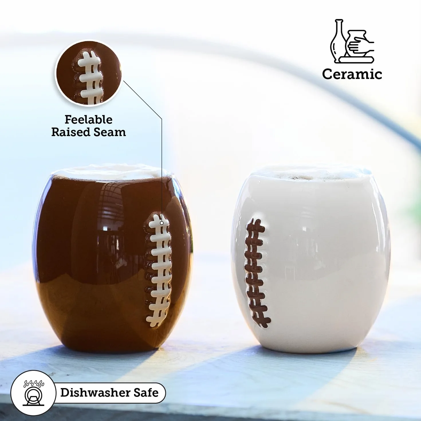Filiżanka do kawy American Football 330 ml ceramika zestaw 2 szt.