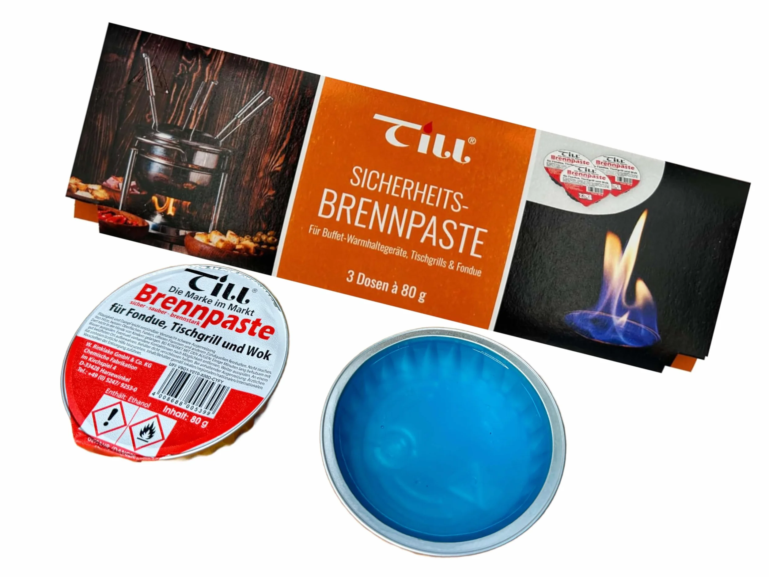 Till Brennpaste palniki do fondue do żelu/ciasta fondue - 6 słoików po 80 g