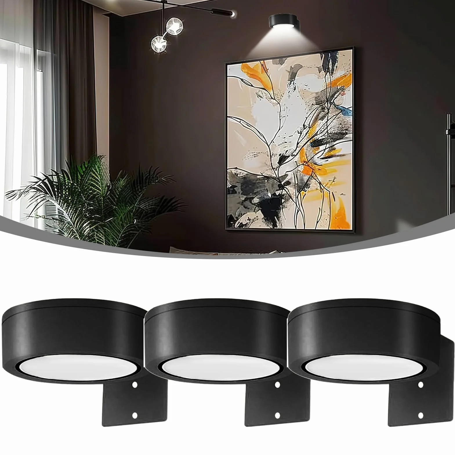 Wall Picture Lights, Dimmable Wireless Picture Wall Light With Remote Control, Cordless RGB Lighting, Ideal For Home LivingRoom, Bedroom, Dining Room Decor