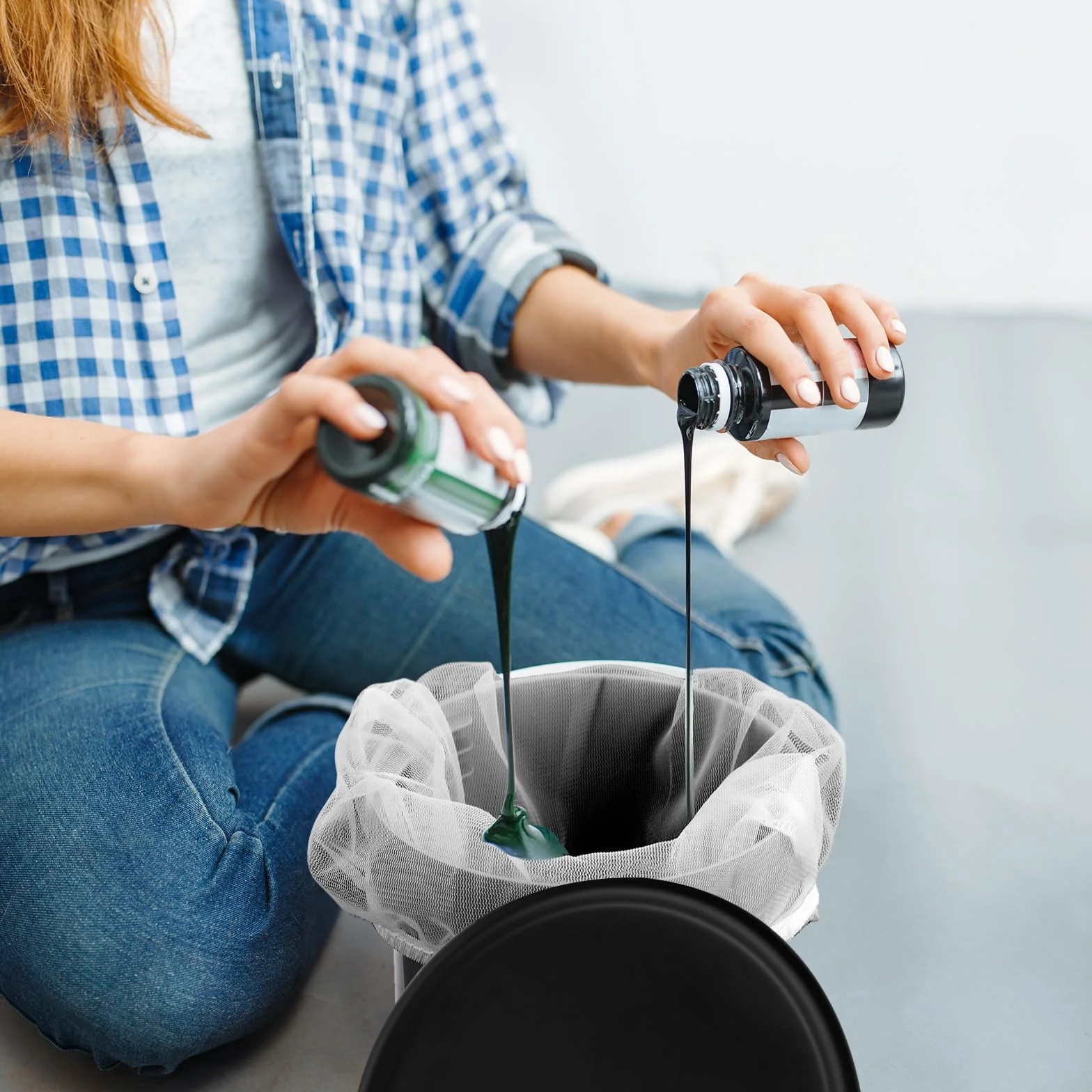 6szt Worków Filtracyjnych do Farb 5 Galonów, Biale Sitko do Farb i Plynów z Plastikowa Szpachelka Sitko do Wiadra Drobno Oczkowy Worek Filtracyjny do Farb do Hydroponiki Malowania