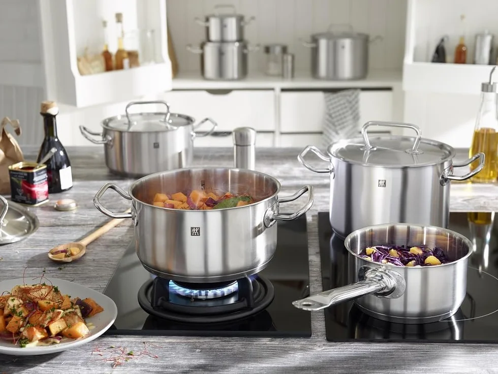 ZWILLING Kochtopf-Set, 5-tlg., 4 Deckel, Induktionsgeeignet, Edelstahl, Twin Classic