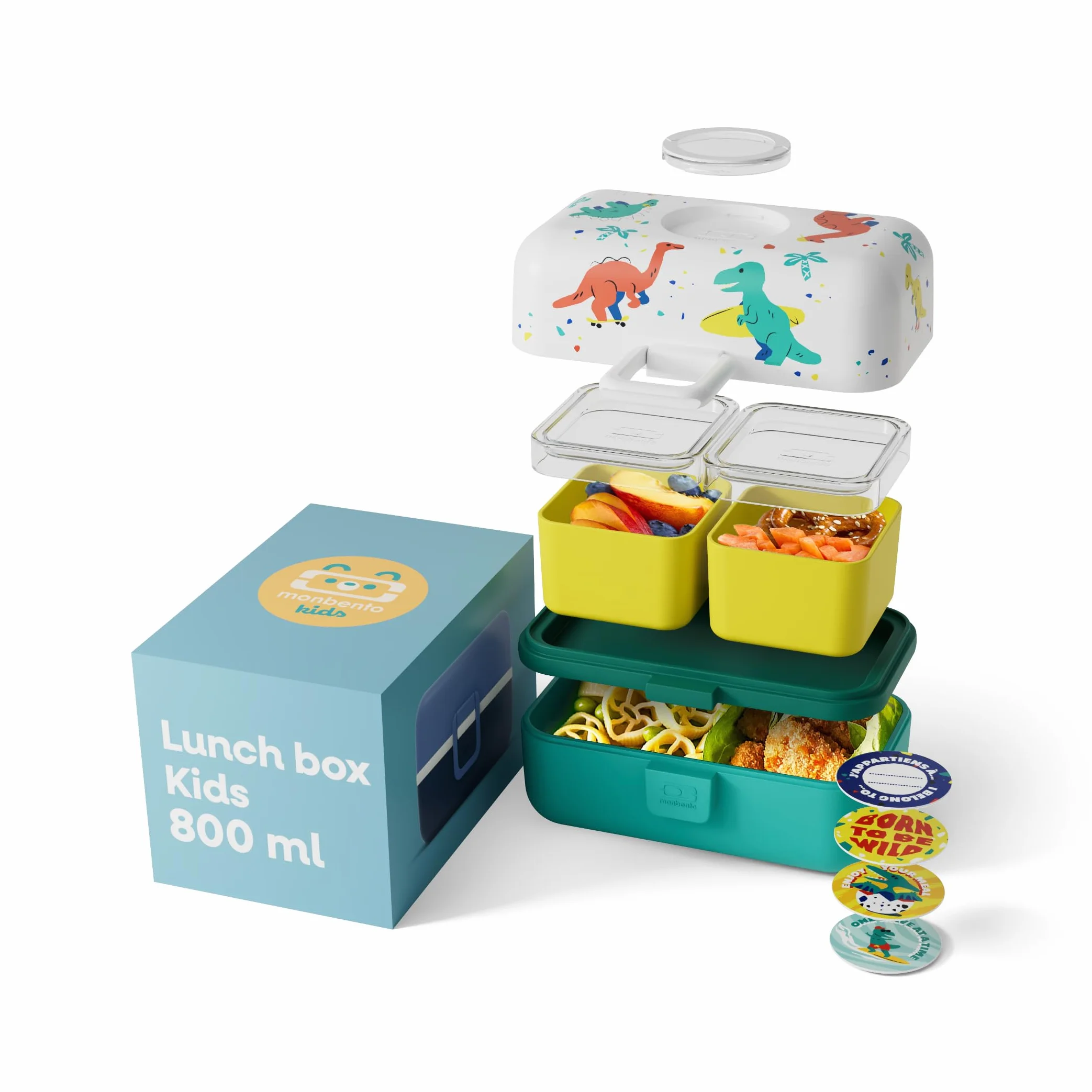 monbento - Pudełko śniadaniowe dla dzieci MB Tresor – Lunchbox z 3 przegródkami dla dzieci – Pudełko śniadaniowe dla dzieci – Idealne do szkoły/pikniku/w podróży – Bento Box bez BPA – Możliwość