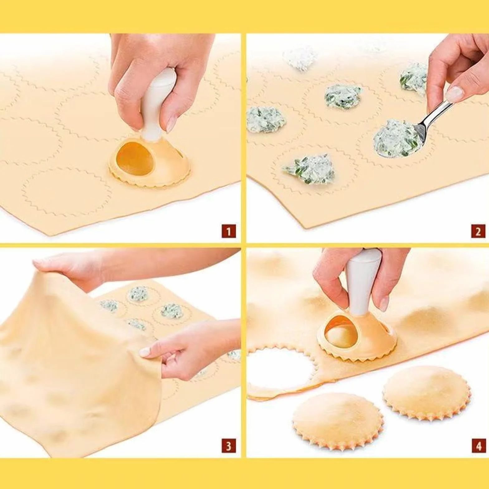 Pasta Making Kit, Wooden Threaded Rolling Pin Board, 8X Dumpling Maker Ravioli Stamp, Making Accessories for Spaghetti, Noodles, Lasagnette, Authentic Homemade Pasta Tools