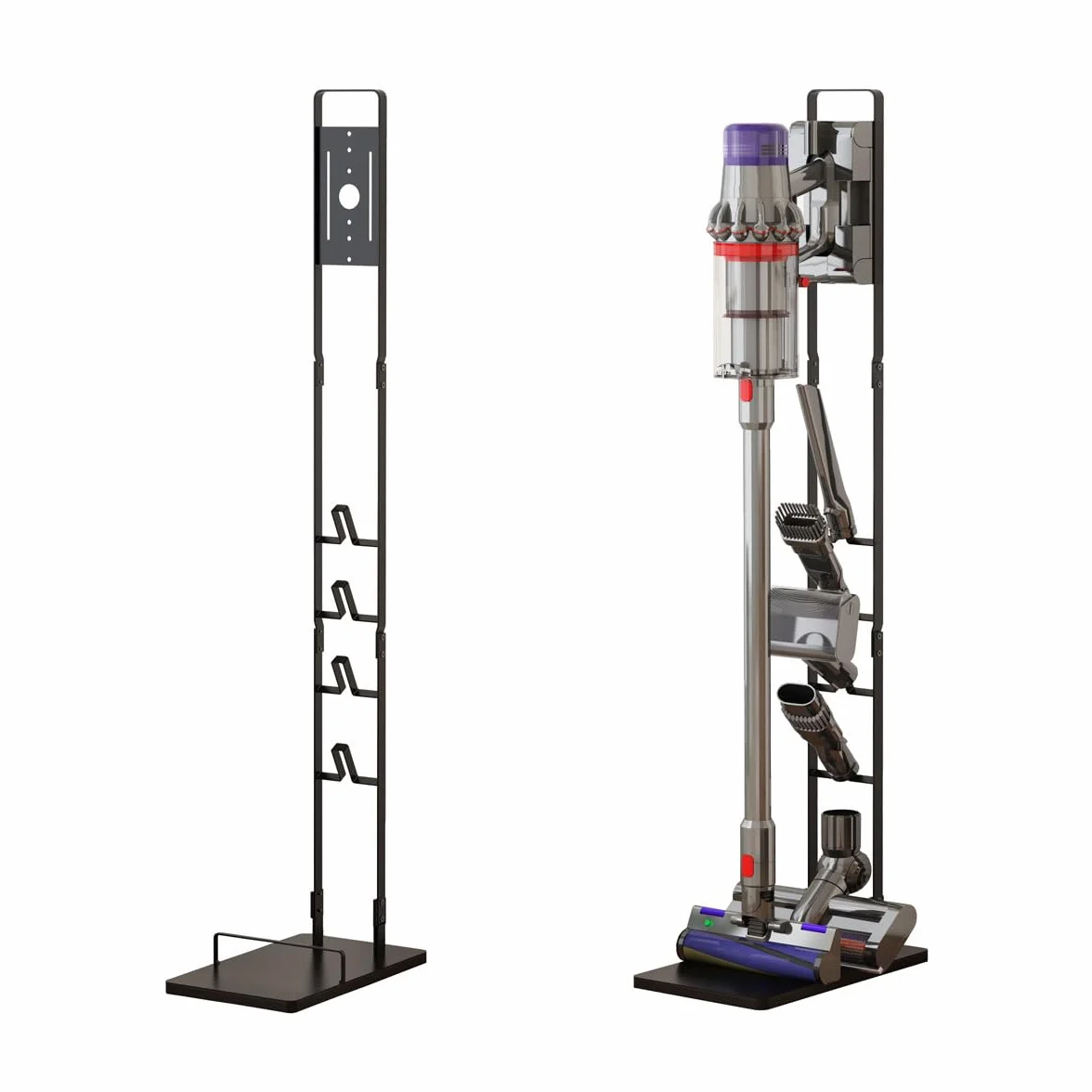 Foho Stojak do Dyson Gen5 V15 V12 V11 V10 V8 V7 V6, DC30-DC74, Odkurzacza Wolnostojący Metalowy Uchwyt z Bazą, Kompatybilny z Akcesoriami, Bez Wiercenia, Oszczędność Miejsca