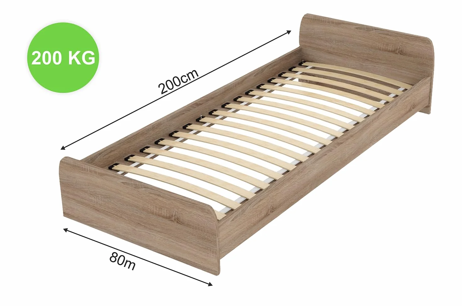 Stelaż wkład do łóżka 80x200 cm 22 listwy sprężynujące