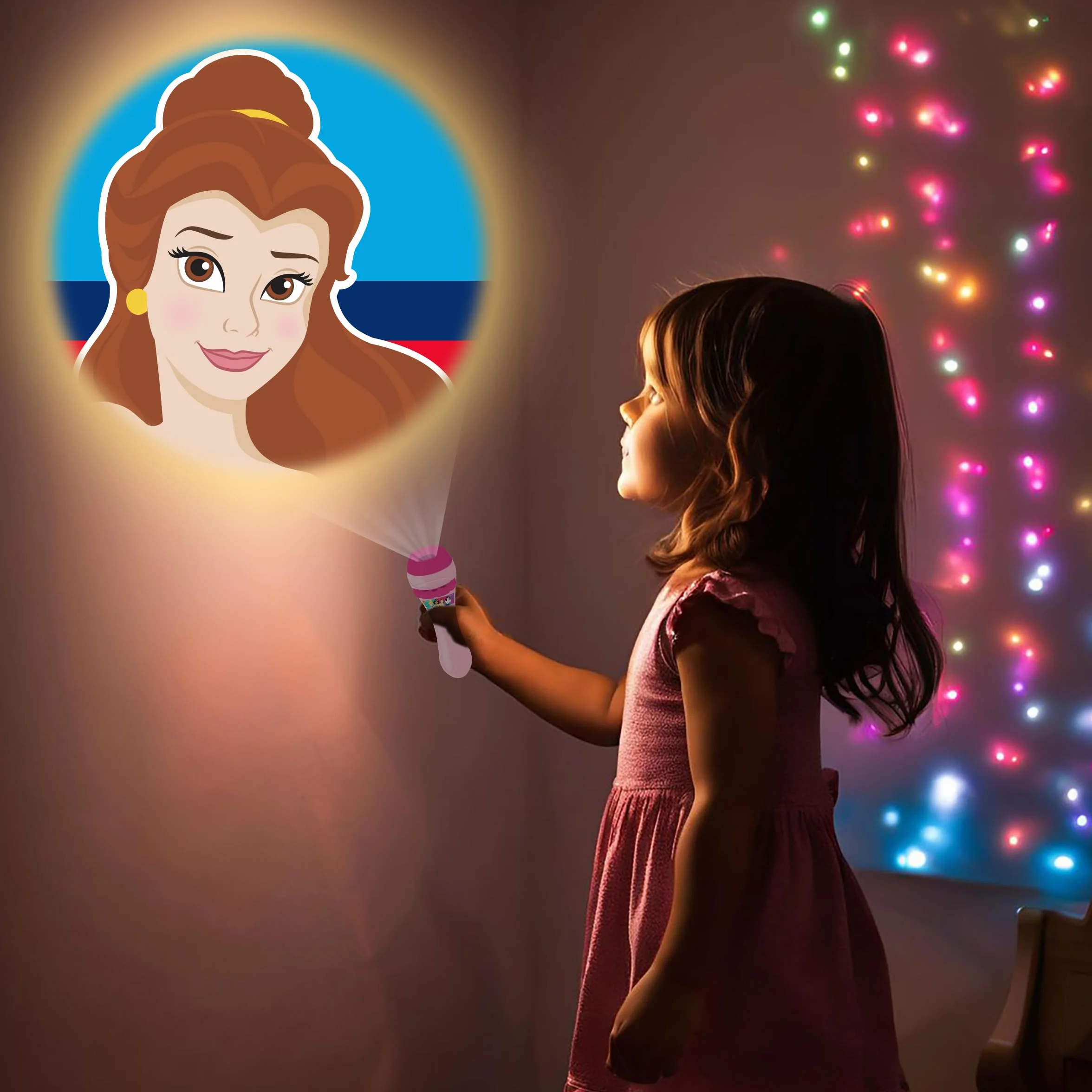 Lexibook, projektor do opowieści i latarka Disney księżniczki, różowy, LTC050DP