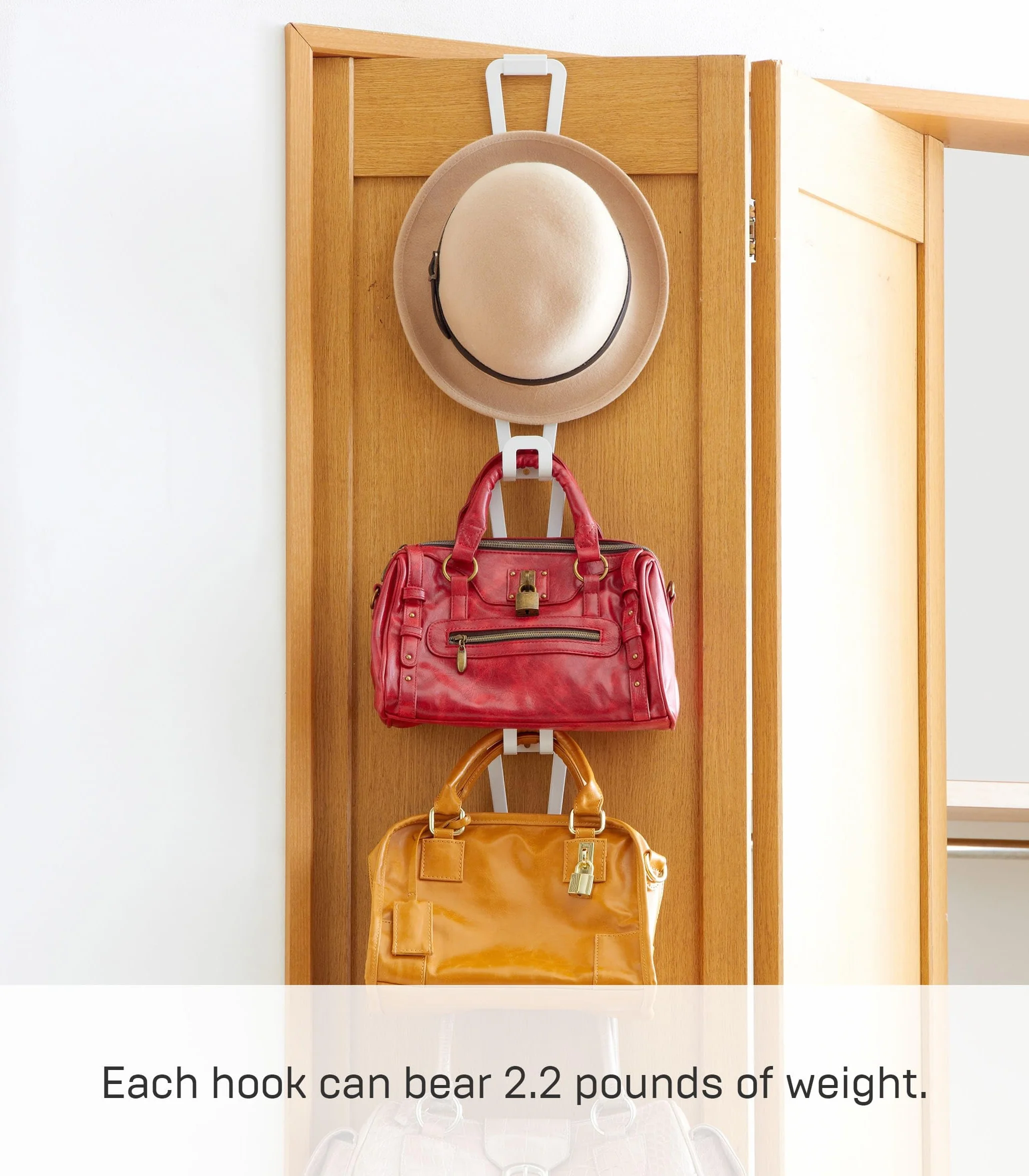 YAMAZAKI home 6510 torba z ogniwami łańcucha uchwyt - szafa do przechowywania wiszący organizer, jeden rozmiar, biały
