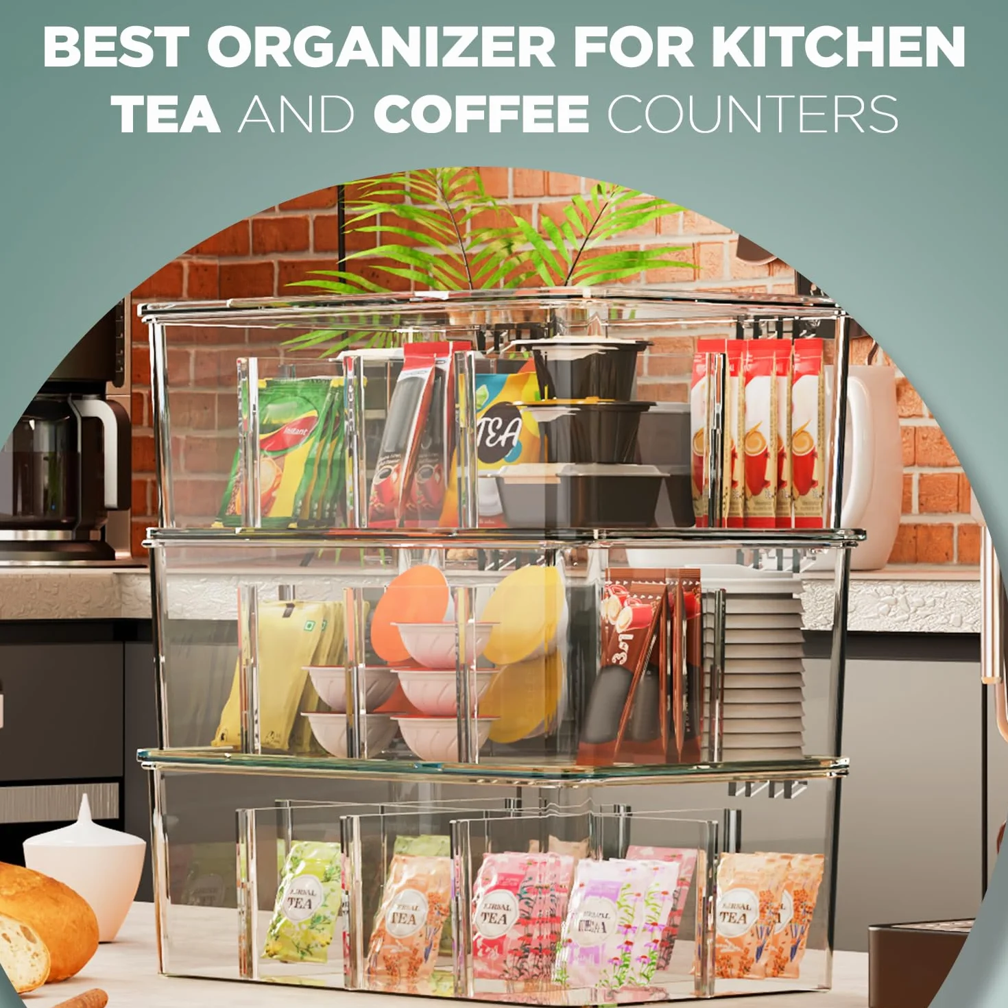 Kichly Organizer do torebek herbaty (3 opakowanie)