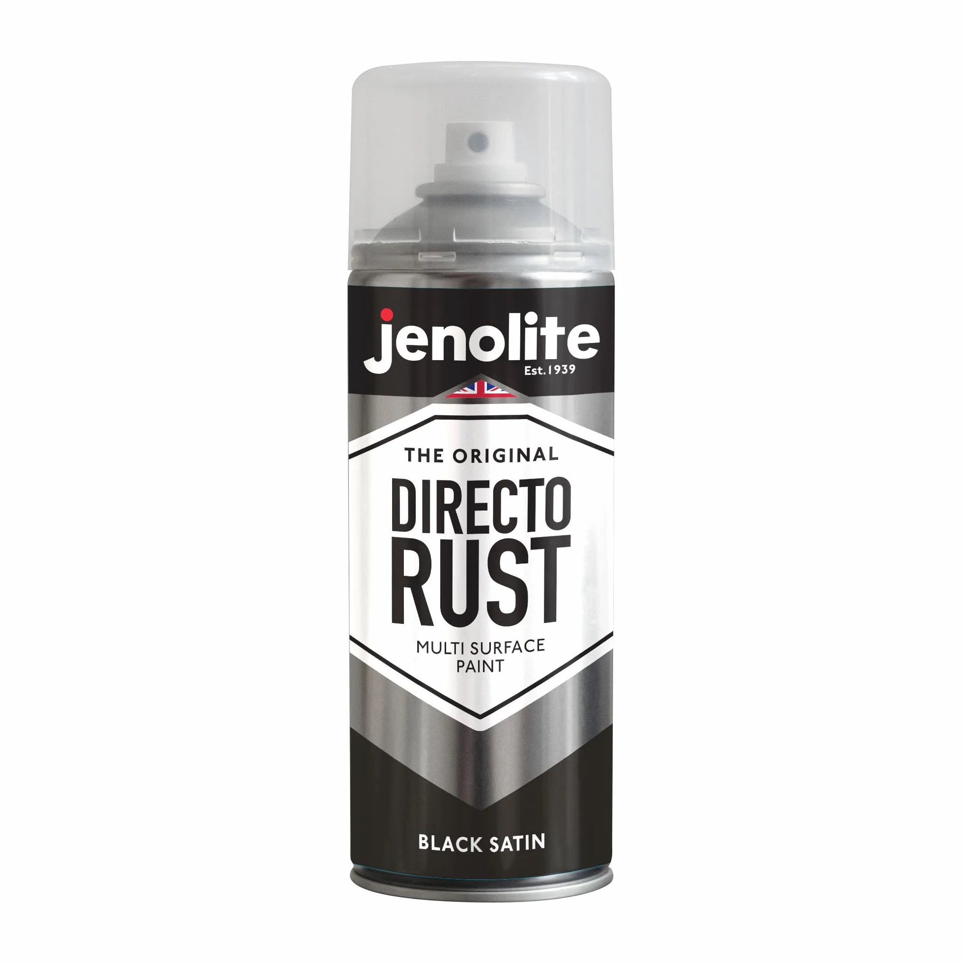 JENOLITE Directorust farba w sprayu satynowa | CZARNY | 3x400 ml | Bezpośrednio na Rdzę | Farba wielopowierzchniowa do metalu, drewna, tworzyw sztucznych, ceramiki | RAL9005