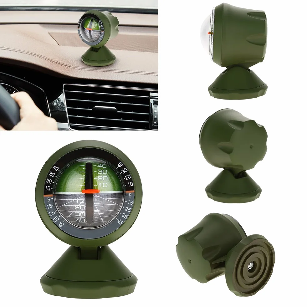 Poziom pochyłomierza samochodu kompas samochodowy zewnętrzny wielofunkcyjny sprzęt pochyłomierza samochodowego miernik nachylenia kąta balanser Luminous High Precise Car Compass Clinometer Indicator