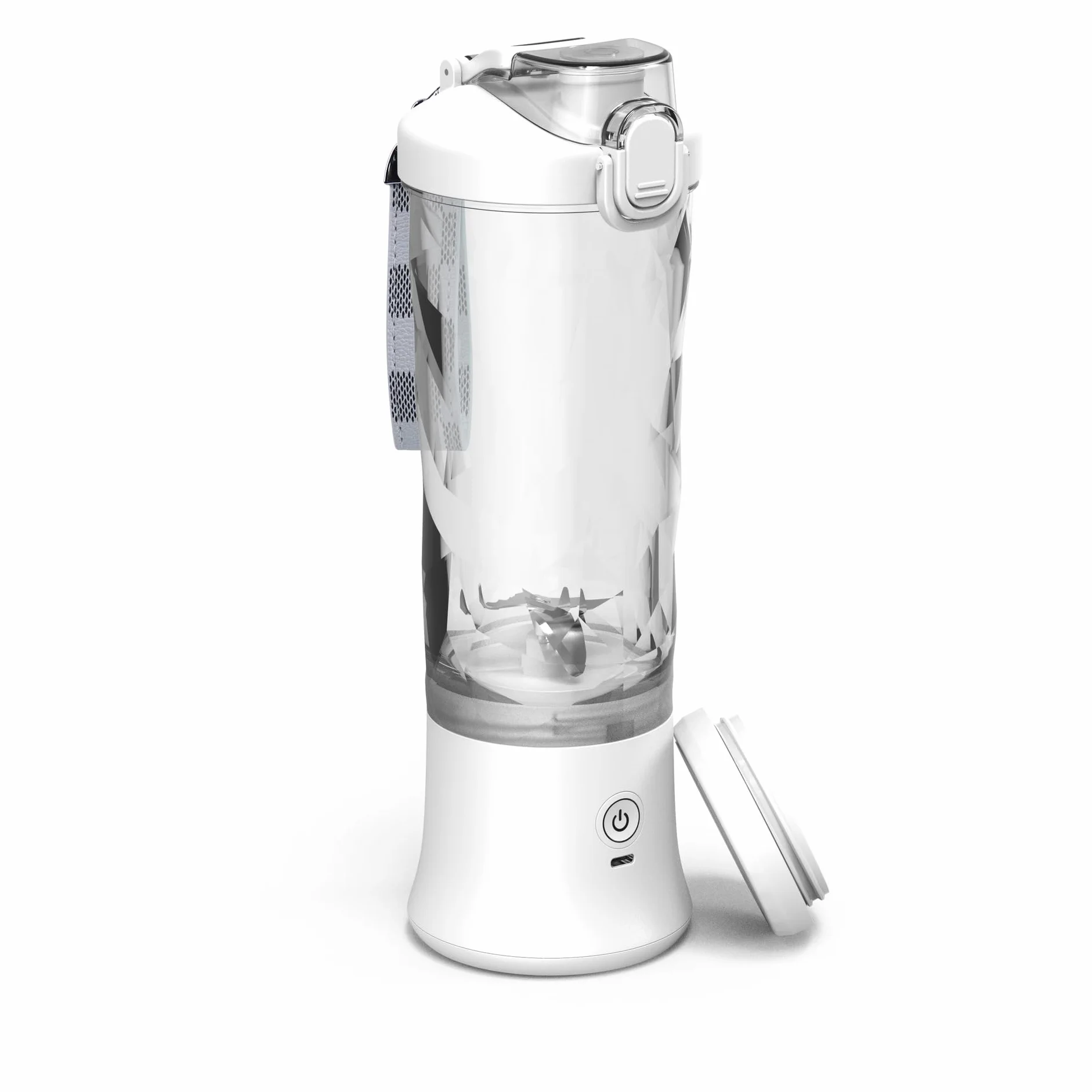 Przenośny blender elektryczna sokowirówka USB bezprzewodowa 600 ml/23,5 uncji rozmiar osobisty popijająca wylewka 6-ostrzowa głowica sportowa podróż LB34 biały