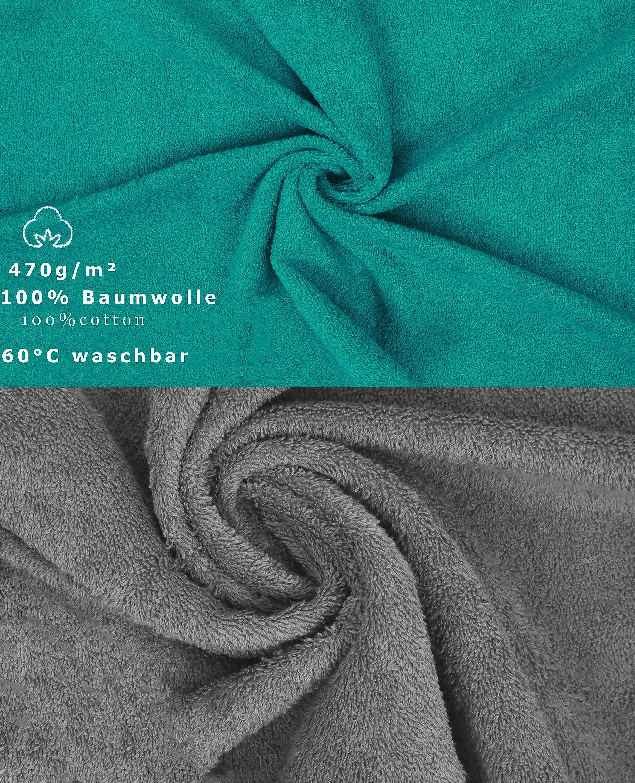 Betz Zestaw Flanelowe ręczniczki, ściereczki, premium, 30 x 30 cm, 100% bawełna, 10 szt., szmaragdowo-zielone, antracytowe