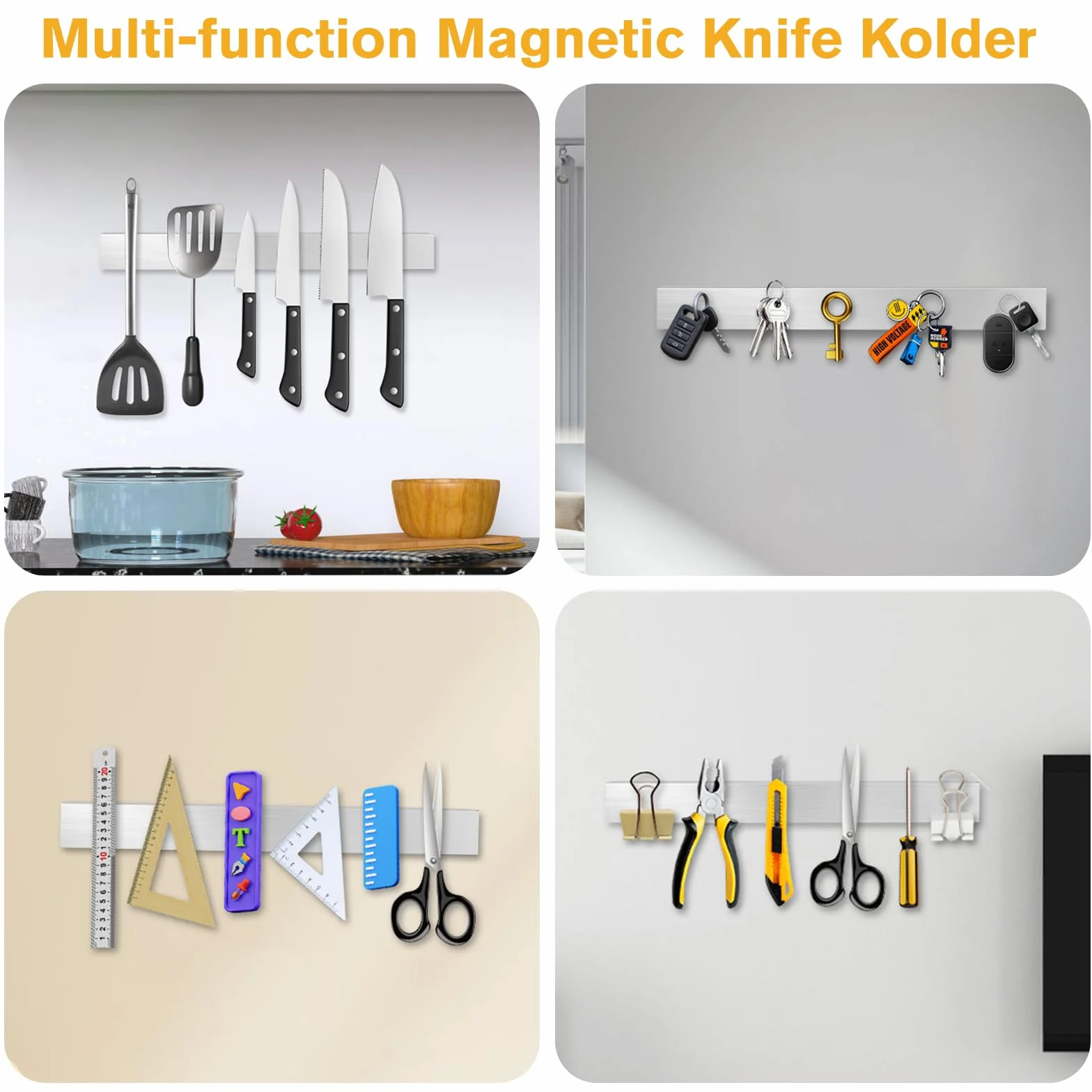 Magnetyczny Uchwyt na Noże 40 cm Samoprzylepny Organizer Kuchenny