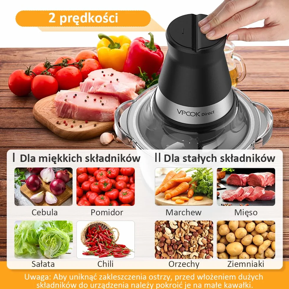 Rozdrabniacz kuchenny elektryczny z pojemnikiem ze stali nierdzewnej 1,2 l, elektryczny rozdrabniacz, wydajny uniwersalny rozdrabniacz z 4 ostrzami ze stali nierdzewnej, 400 W (wielorazowy)