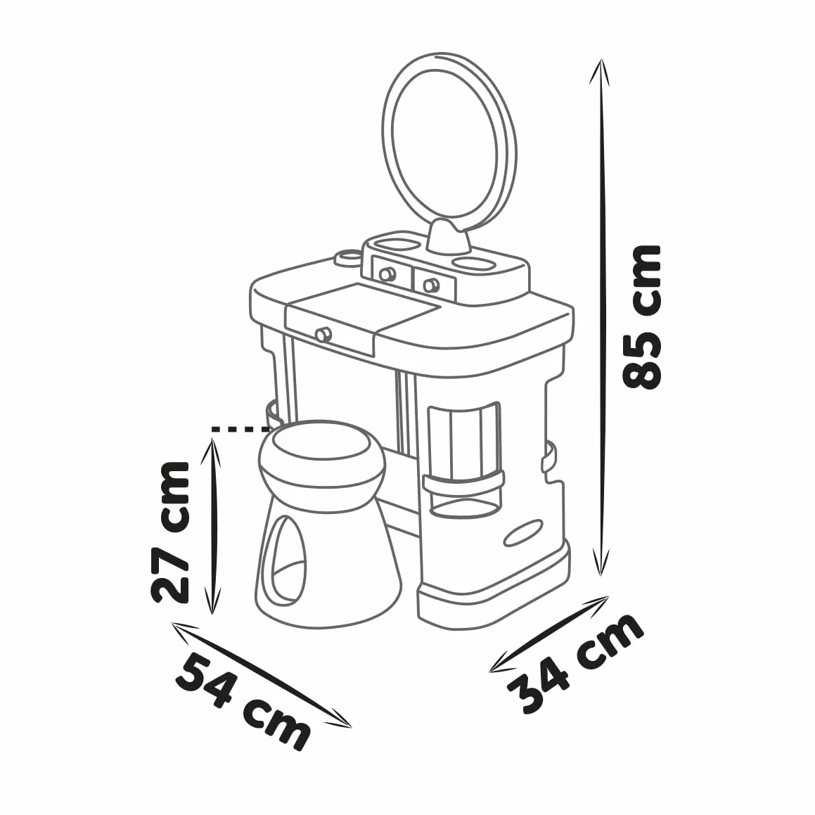Smoby - My Beauty Dressing Table - Fryzjerstwo, Salon kosmetyczny, Zestaw do makijażu - Lustro, Przechowywanie - 15 akcesoriów - Materiał z recyklingu - Od 3 lat - Wyprodukowano we Francji