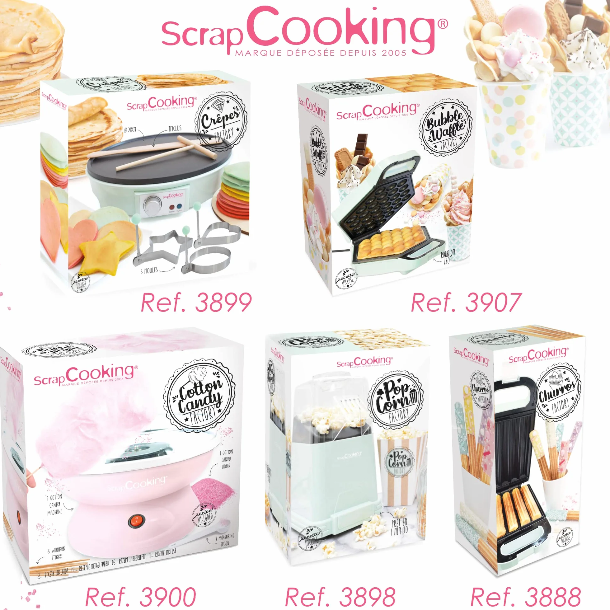 ScrapCooking Fabryka Mini Donuts - Maszyna do małych pączków i pączków - z nieprzywierającą płytą grzewczą - pomysł na prezent do pieczenia - z przepisami - zieleń wodna - 3887