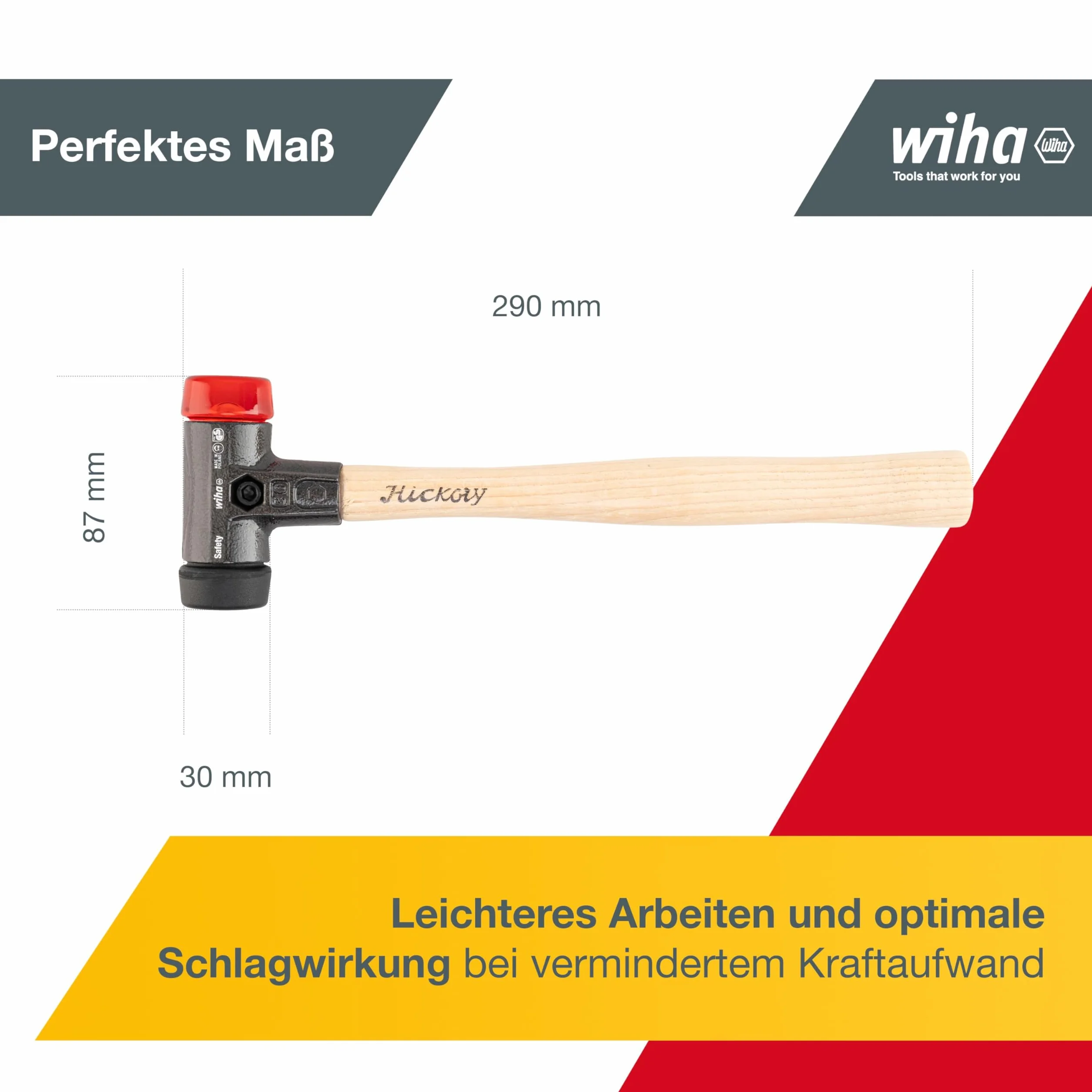 Wiha Safety 83238030 Młotek, Czarny/Pomarańczowy, 30 mm