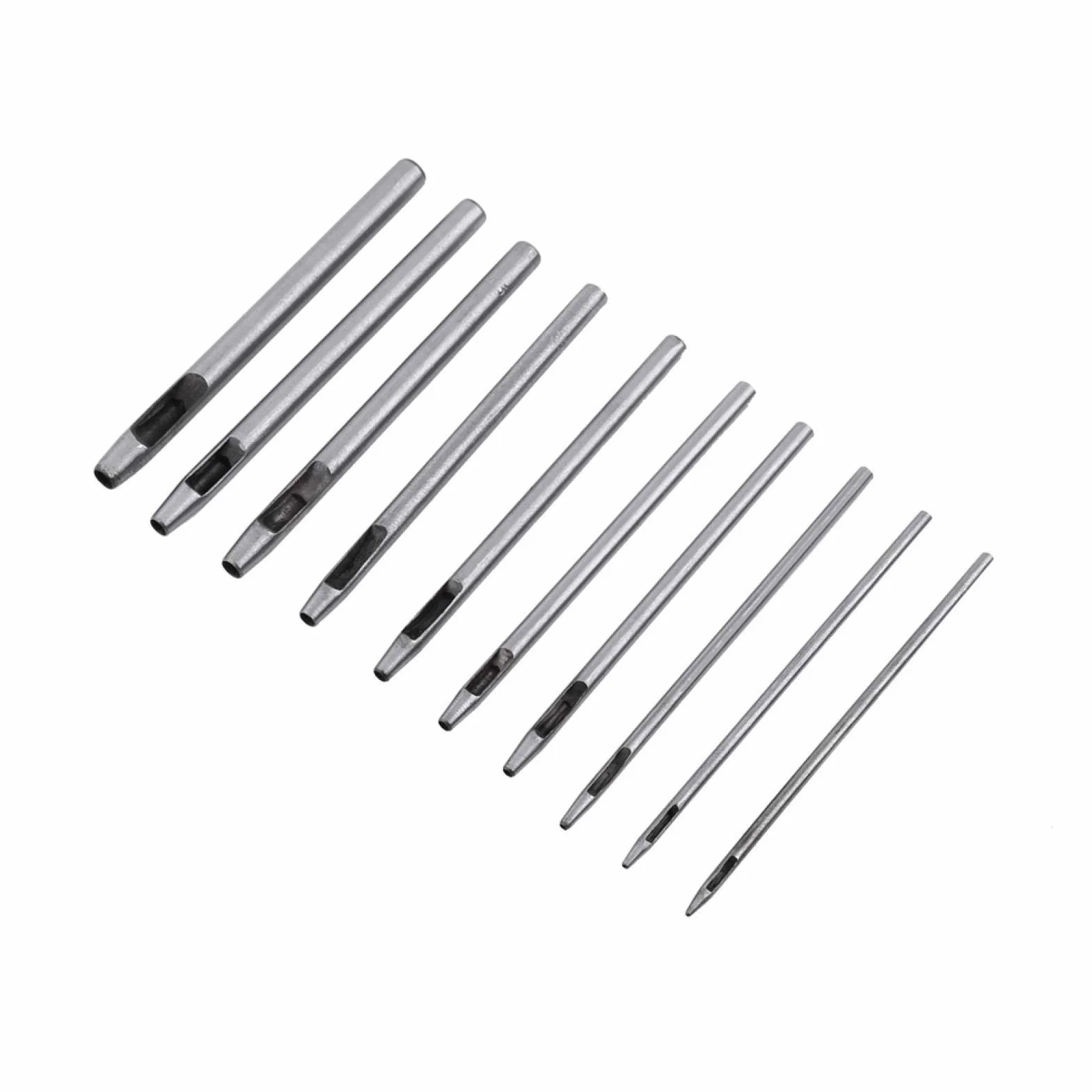 Dziurkacz 10-częściowy skórzany zestaw dziurkaczy Hallow, zestaw dziurkaczy skórzanych 0,5 mm-5 mm, skórzane narzędzie rzemieślnicze do skórzanych pasków do zegarków Paski do paska Papier płótno Tworz