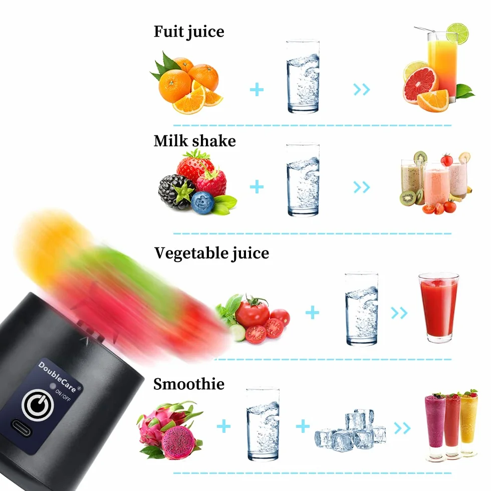 Przenośny blender USB 380 ml czarny
