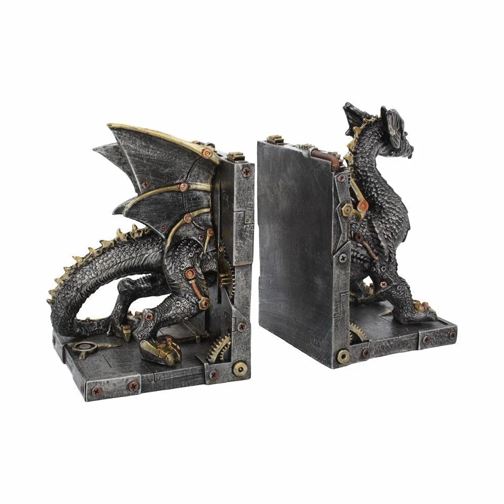 Nemesis Now Dracus Machina podpórki na książki 27 cm, brąz