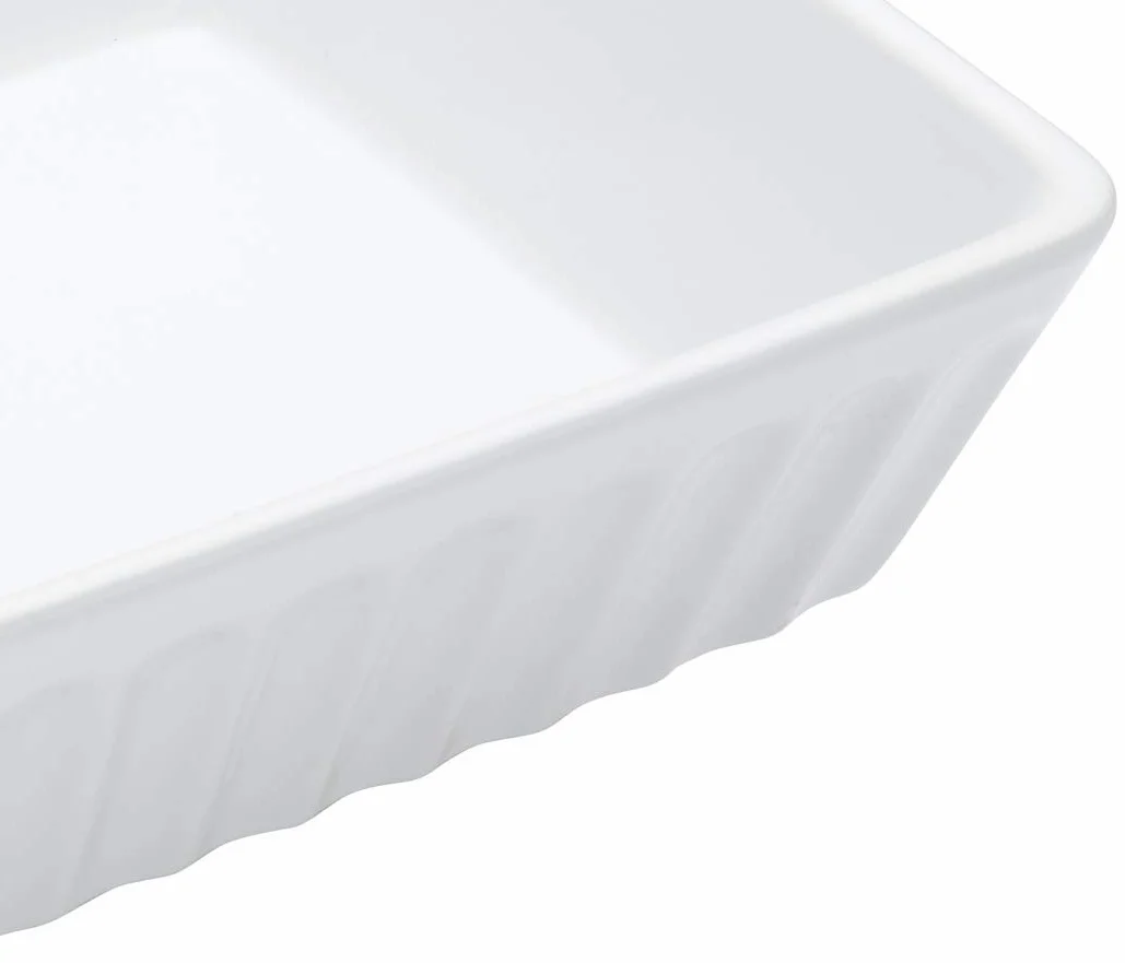 KitchenCraft Naczynie do Lasagne World of Flavours, Kamionka, 33 × 23 cm – Kolor Biały