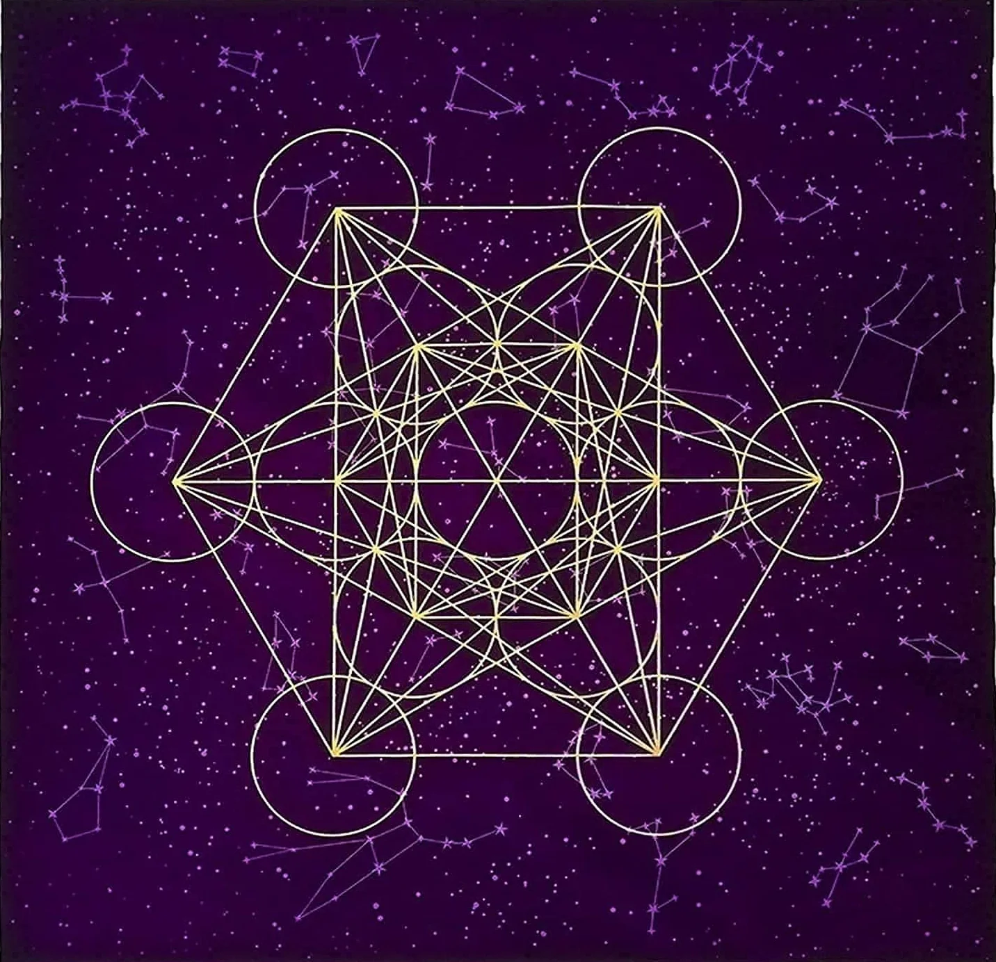 Namvo Karta tarota ołtar obrus - nadruk fioletowy aksamit święty geometria sześcienna kryształowa siatka dla entuzjastów tarota ślub (61 * 61 cm)