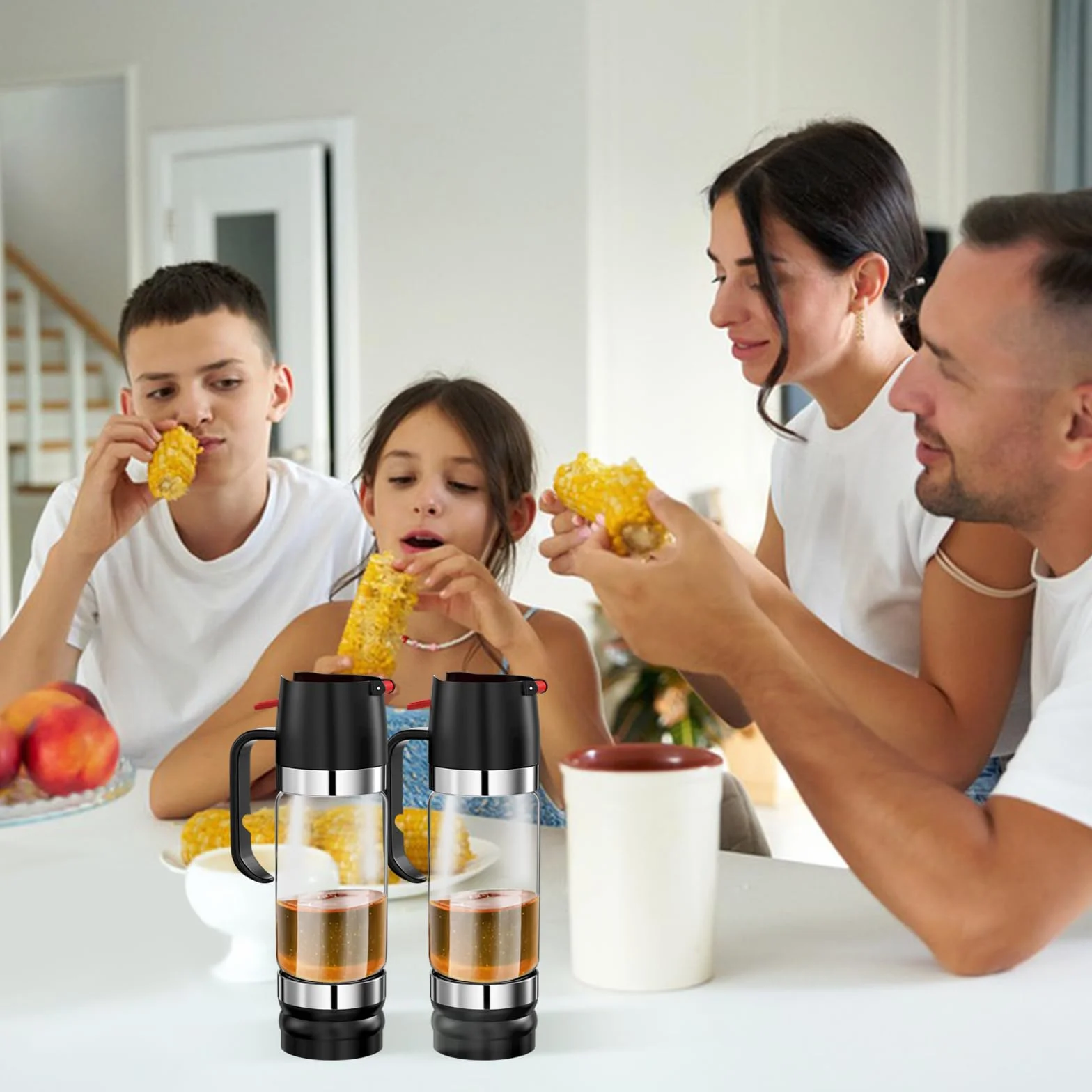 350ml garnek do miodu z uchwytem, niekapiący słoik z uchwytem, czarny