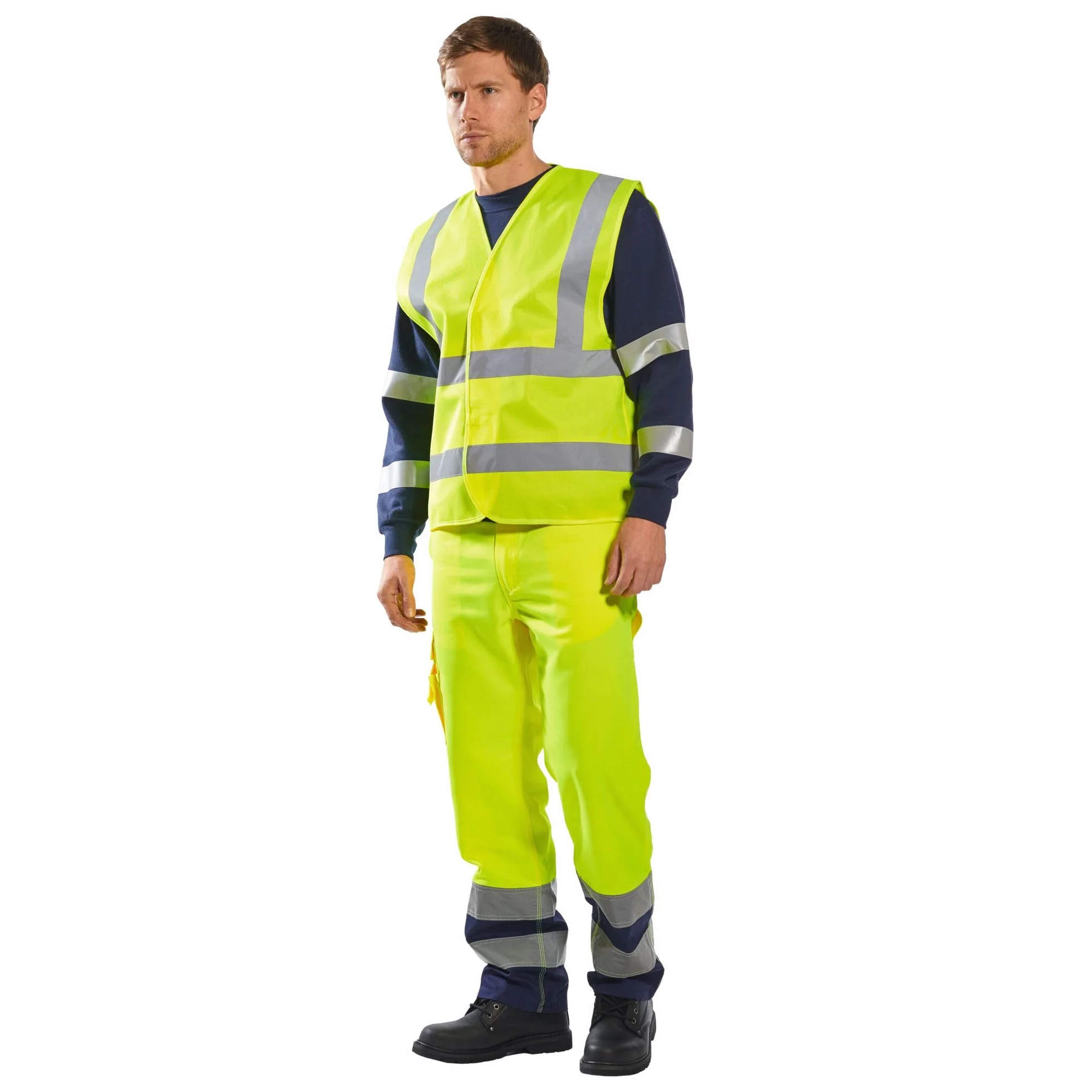 Portwest C470 Ostrzegawcza Pionowymi i Poziomymi Kamizelka z Tasmami, Regularny, Rozmiar 4XL/5XL, Żółty
