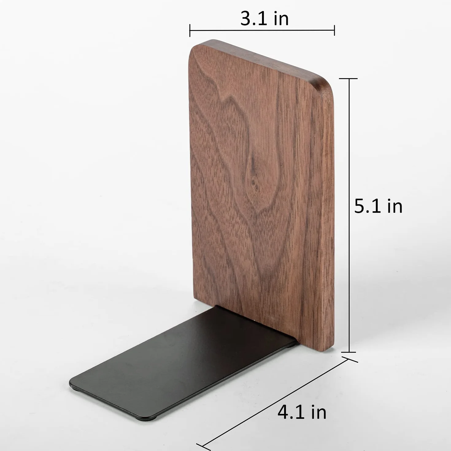 Muso Wood Końcówki do książek, drewniane podpórki do książek, 2 pary, dekoracyjne końcówki do książek na półki - solidny stojak na książki na prezent, do domu, biura, szkoły, 13 x 10,8 x 8 cm (drewno