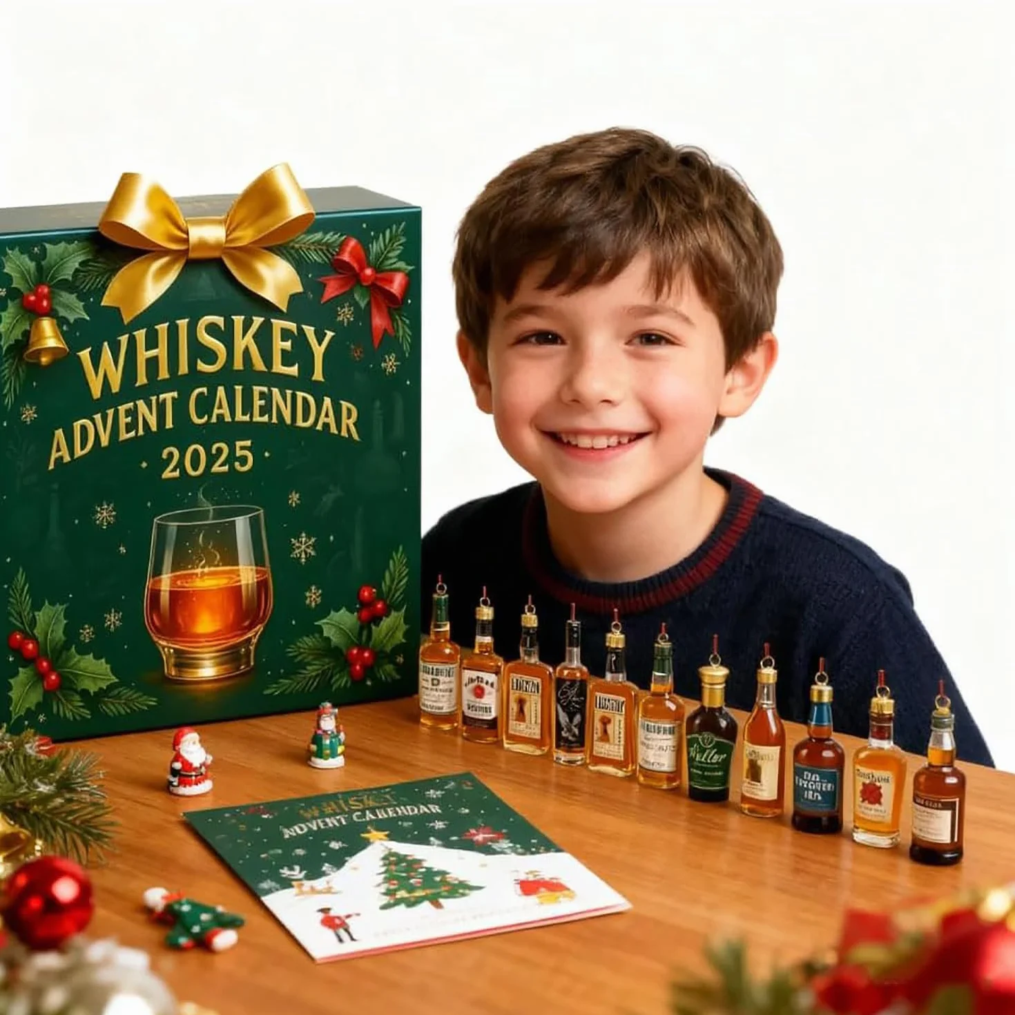 Pudełka z kalendarzem adwentowym whisky na rok 2025, 24 wisiorki premium z whisky do świątecznego odliczania i dawania prezentów, codzienna podróż degustacyjna po świecie whisky - z mo Graphic Design