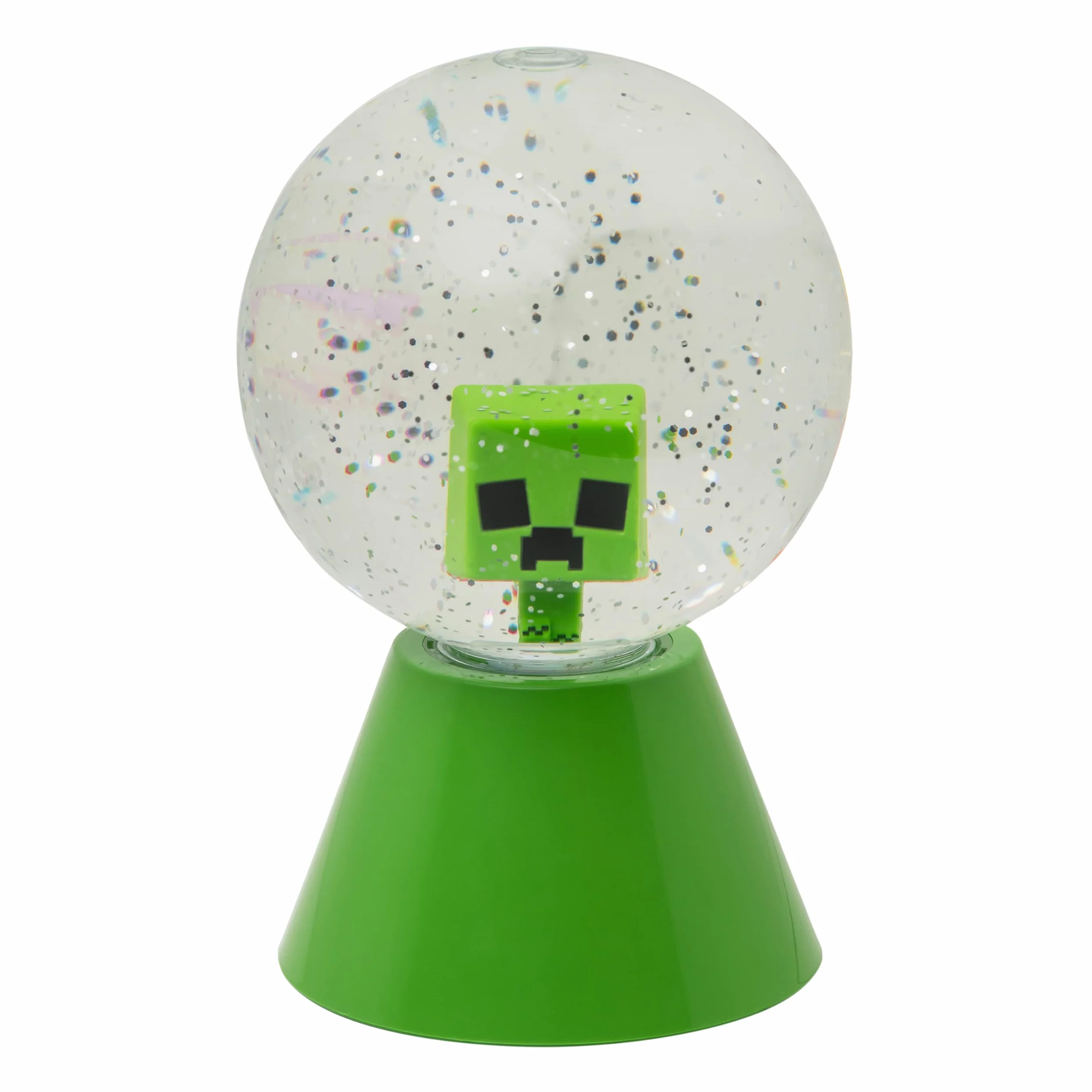 Paladone Minecraft Creeper Brokatowa kula LED, oficjalna licencjonowana kula śnieżna LED zmieniająca kolor dla dzieci i nastolatków, gadżety do gier, kompaktowa konstrukcja, zielona