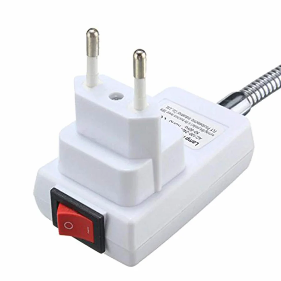 Akynite Oprawka lampy E27 bez kabla z przełącznikiem, lampa ścienna, AC 230 V, gniazdo typu 'łabędzia szyja', lampa punktowa do czytania, łóżko E27, oświetlenie pośrednie, zestaw 2 szt
