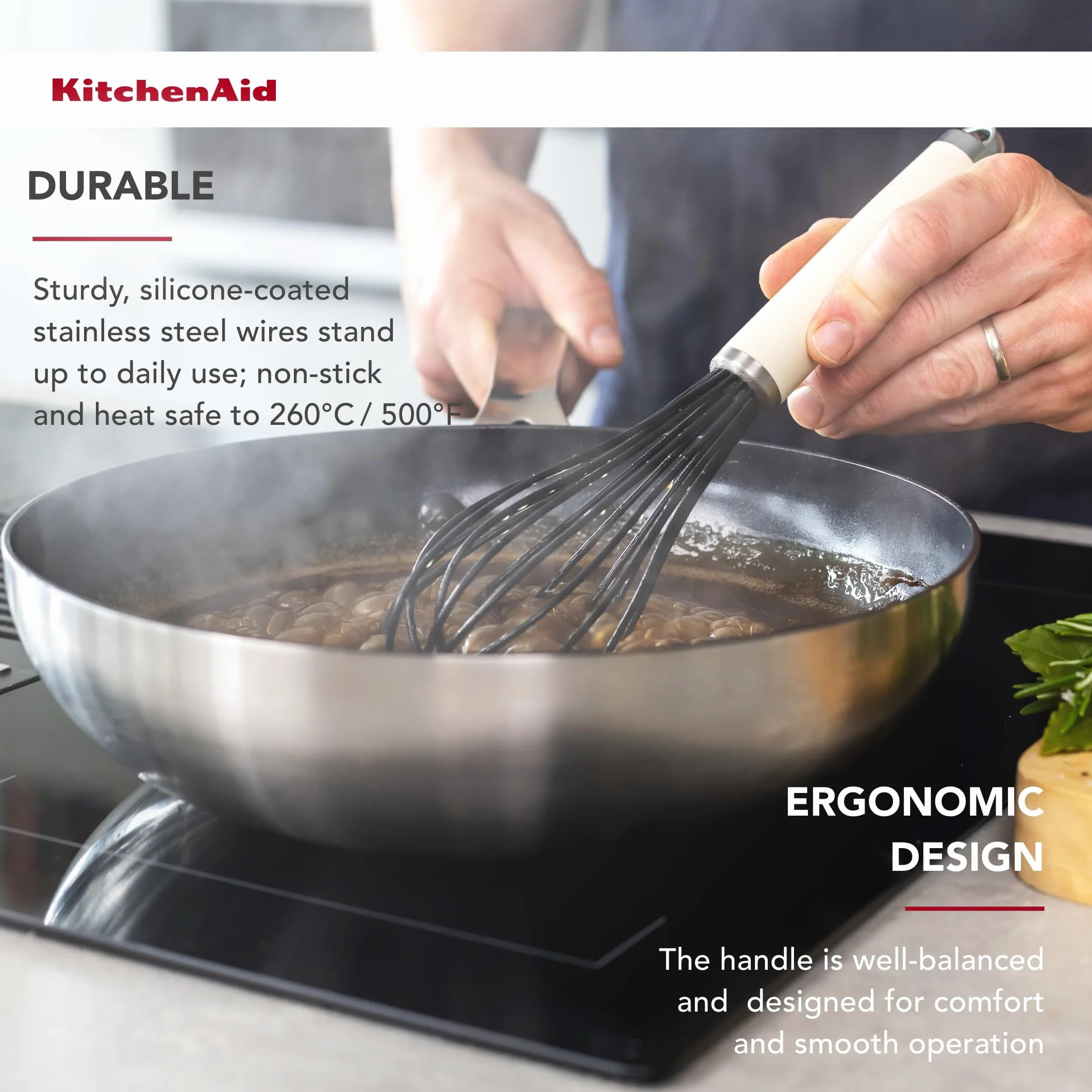 KitchenAid Klasyczna trzepaczka silikonowa - Almond Cream