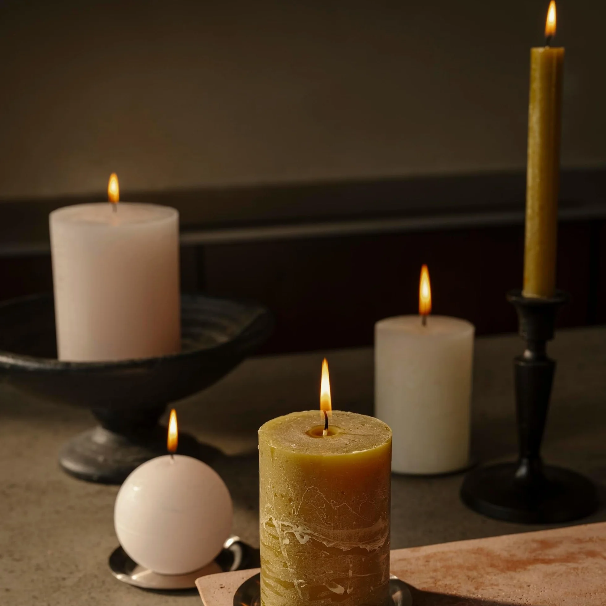 Spaas Rustic Unscented Ball Candles 80mm 24 Hours White