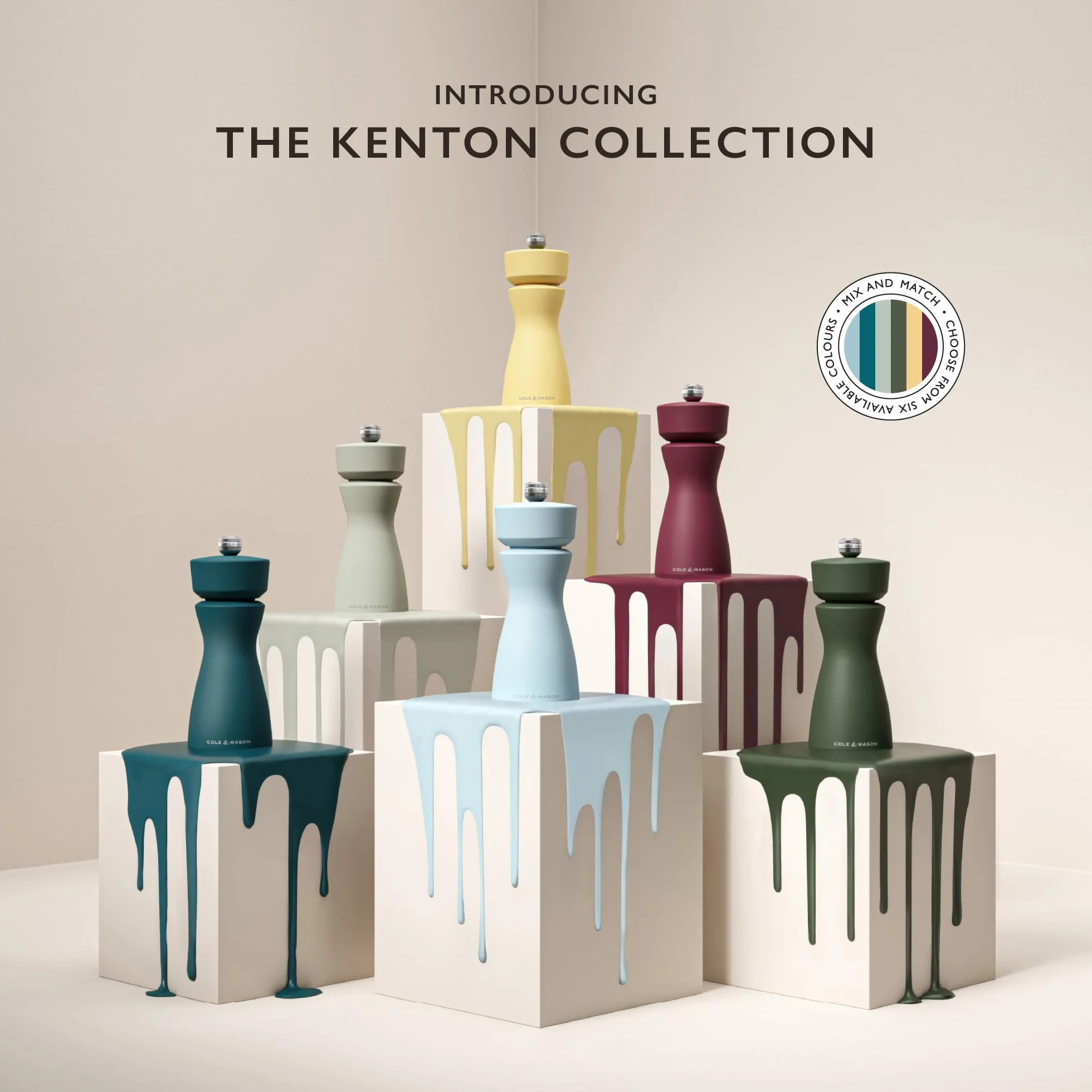 Cole & Mason Kenton młynek do soli i pieprzu, regulowany ceramiczny, 15 cm