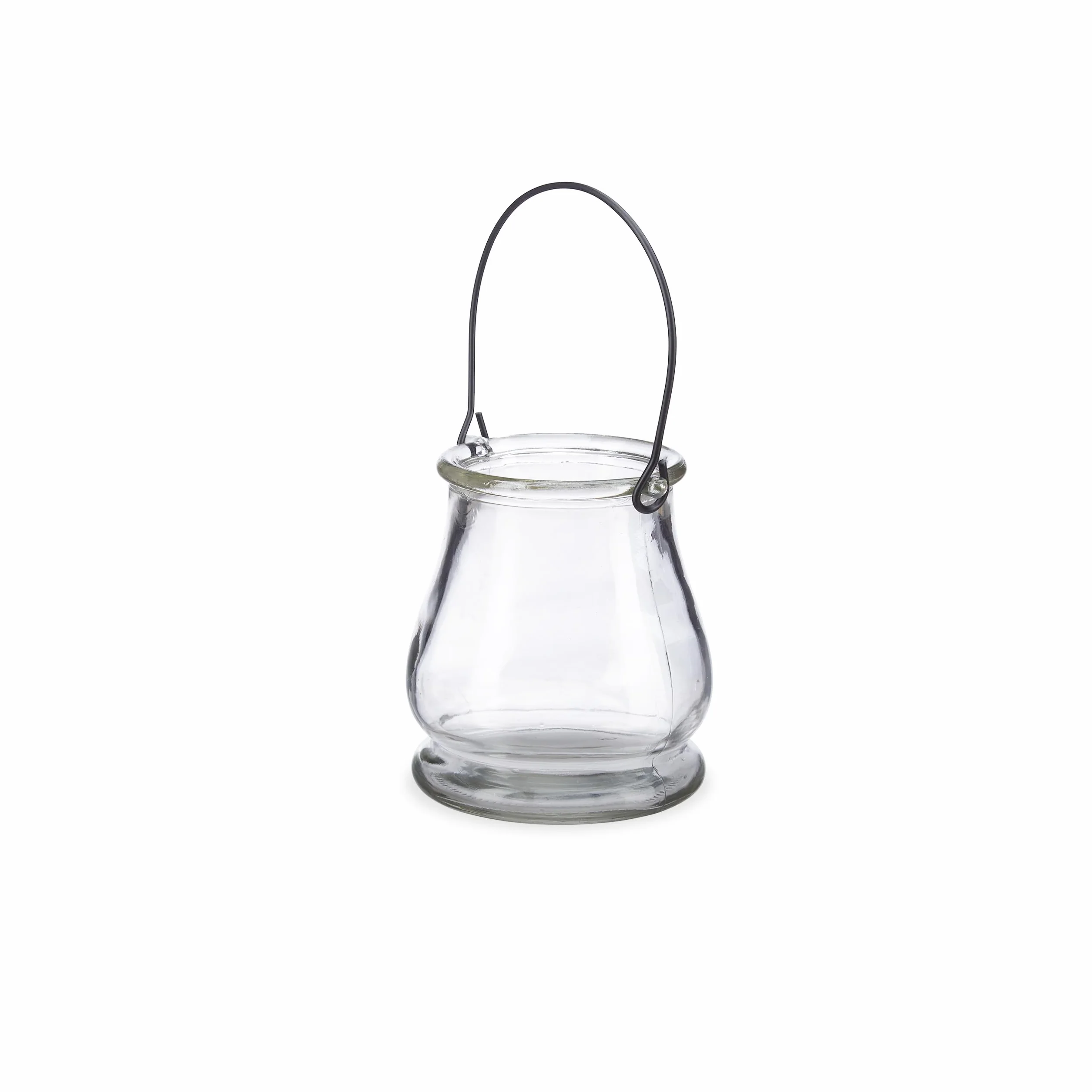 Relaxdays Szklane słoiki na świece, zestaw 12 szt., okrągłe doniczki z uchwytami, wewnątrz i na zewnątrz, wys. 10 cm, przezroczysty