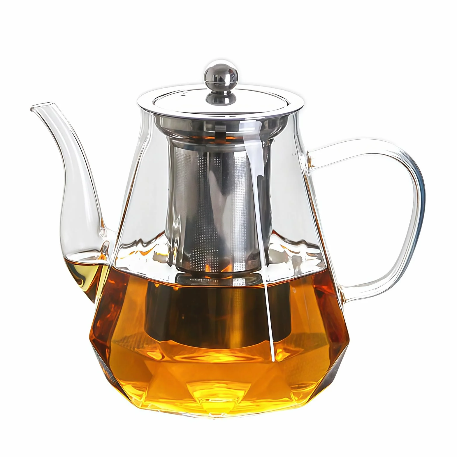 Dzbanek do herbaty z sitkiem i pokrywką: 1200 ml, szklany dzbanek do herbaty z sitkiem, odporny na wysokie temperatury, do przygotowania luźnej herbaty, herbaty kwiatowej, ziołowej