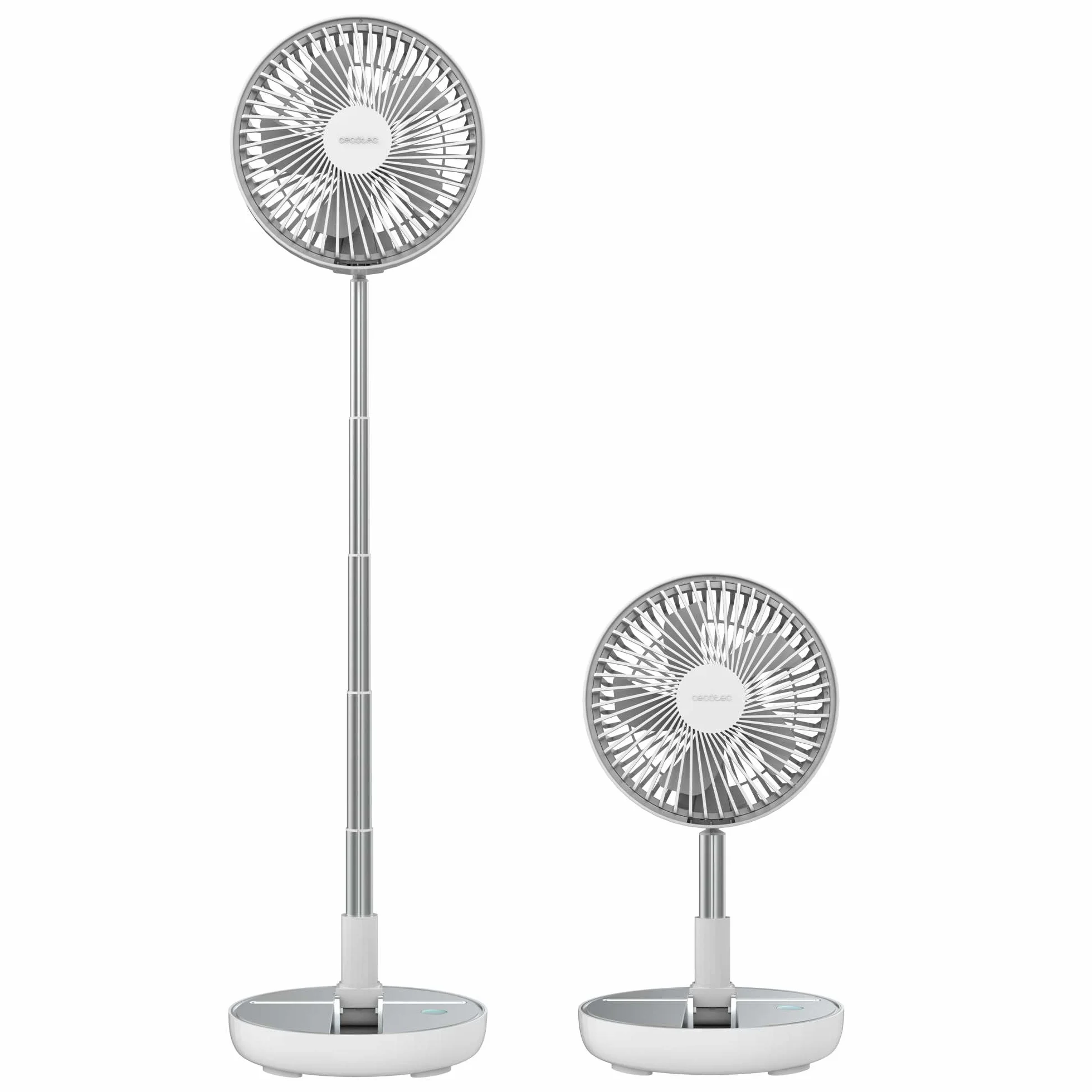 Cecotec - Przenośny składany wentylator EnergySilence 800 FoldAir - Bateria 7200 mAh, wysuwana i regulowana konstrukcja, 5 aerodynamicznych łopatek, 8 cali, 3 prędkości, kontrola kierunku