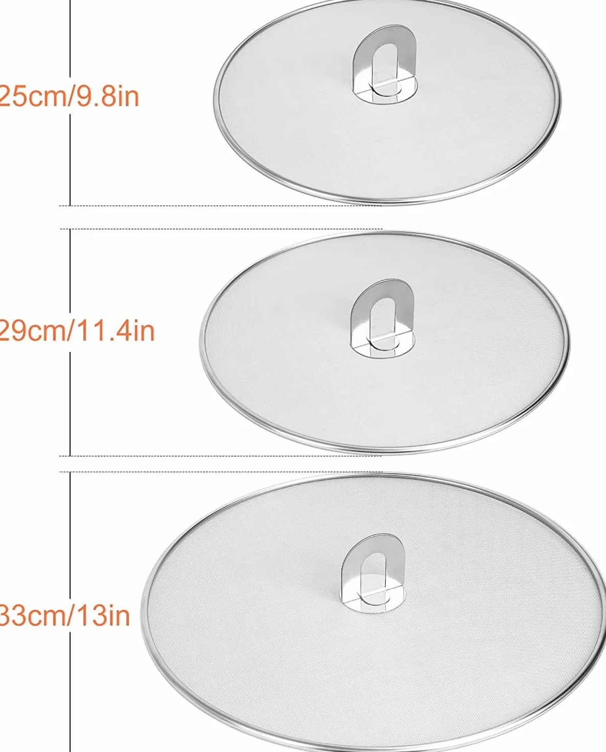 3 sztuki siatka ochrony przed rozpryskami, ekran z stalini, osłona olejoodporna, patelnie 33+29+25 cm