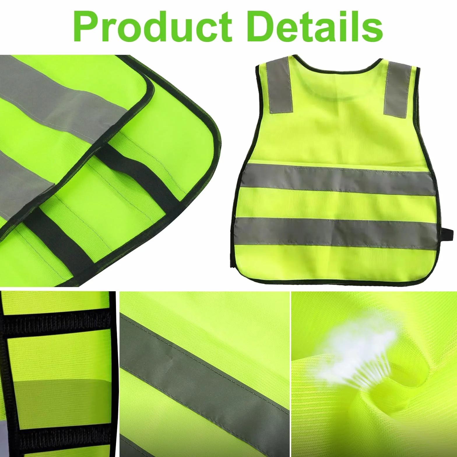 4 szt. kamizelki Hi Vis dla dzieci, żółte, wysoka widoczność, odblaskowa kamizelka bezpieczeństwa dla dzieci, dziewcząt, chłopców, na zewnątrz
