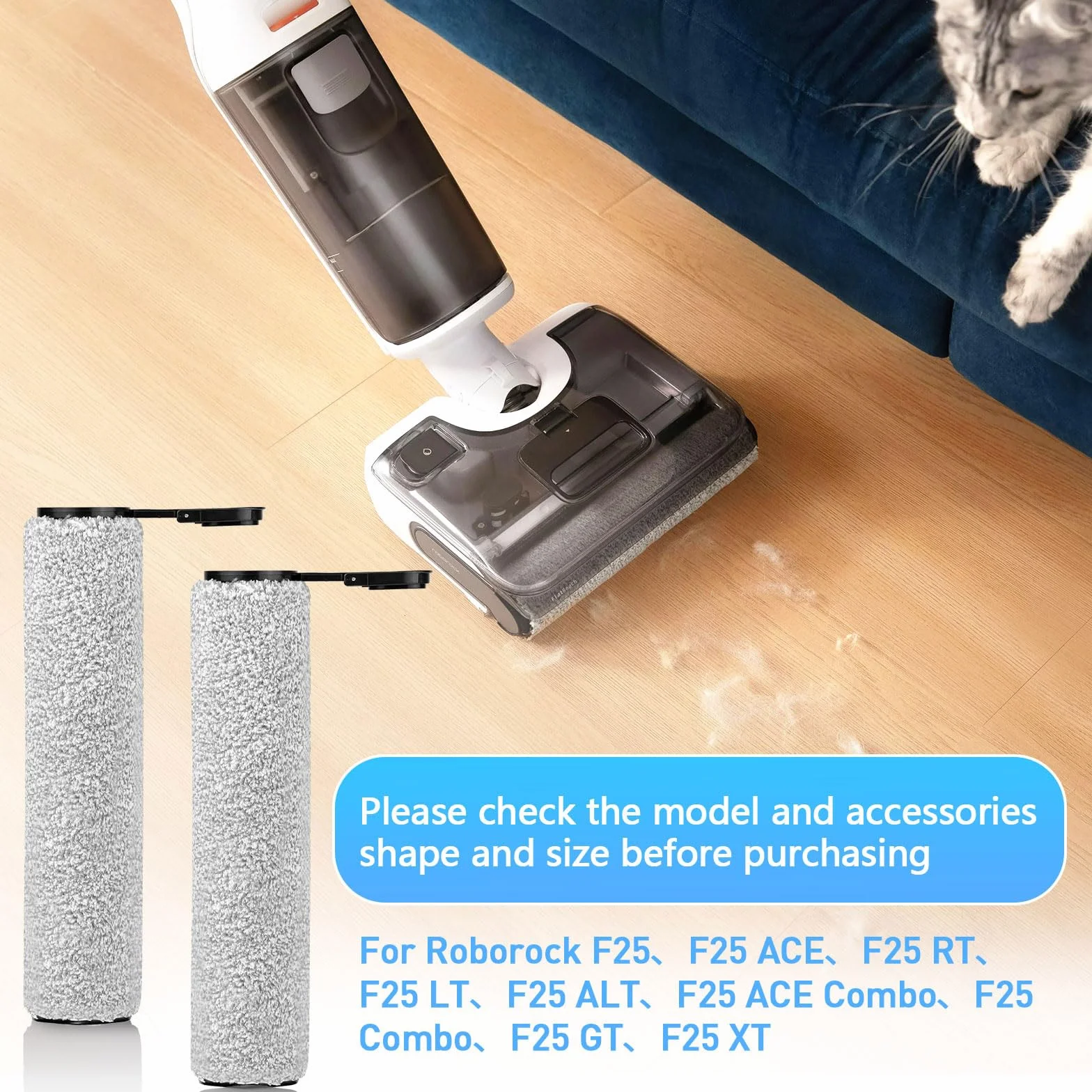 Akcesoria Roborock F25, 2 szczotki wałkowe, 6 filtrów HEPA, odkurzacz na mokro i na sucho