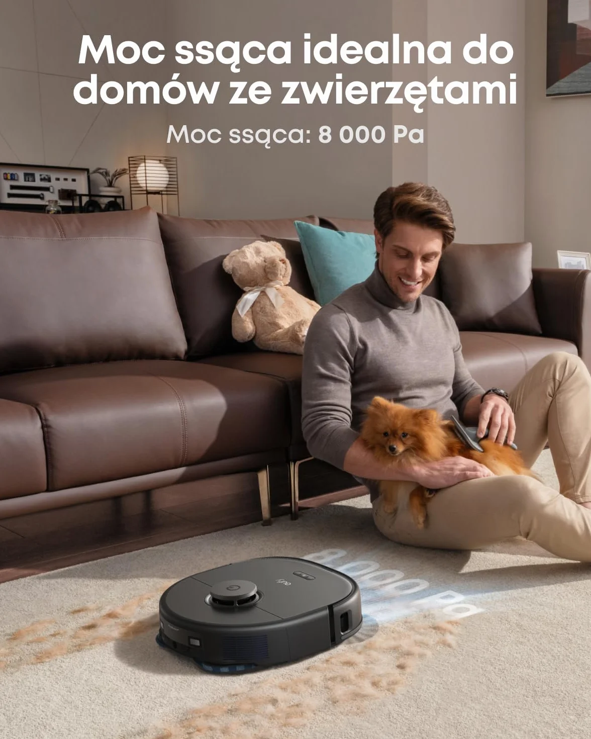 Robot odkurzający eufy X10 Pro Omni z systemem MopMaster 2.0 (8000 Pa), technologią inteligentnej nawigacji iPath, automatycznie opróżniającym się zbiornikiem na kurz o pojemności 2,5 l (Czarny)