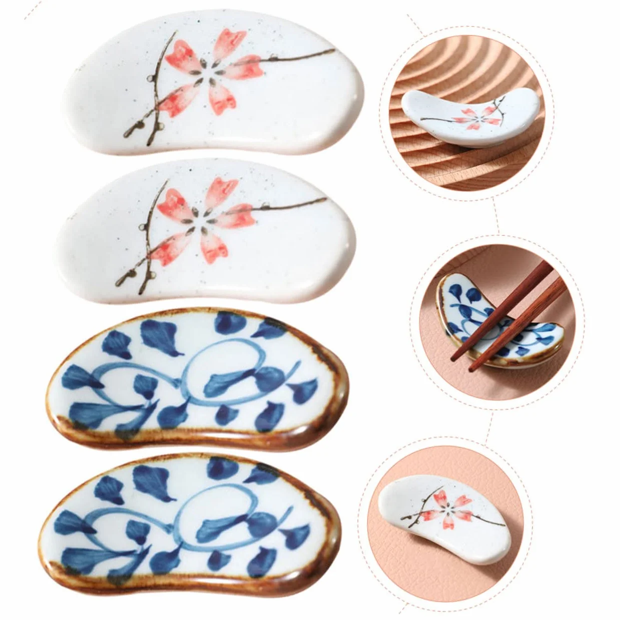 4 Sztuki Stojak Na Pałeczki Podkładka Pod Łyżkę Ceramiczne Podstawki Pod Pałeczki Stojak Na Pałeczki Japońska Podstawka Pod Pałeczki Uchwyt Na Pałeczki Ceramiczna Podstawka Pod