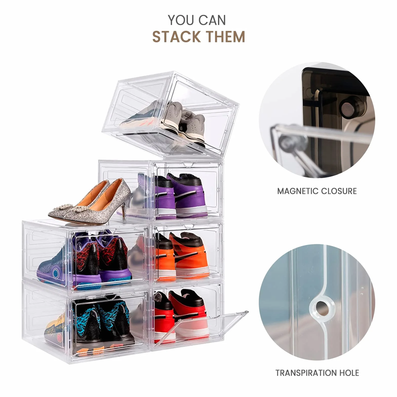 La Box des Sneakers Pack 10uds. drzwi przezroczyste buty do trampki. Pudełka na buty do przechowywania