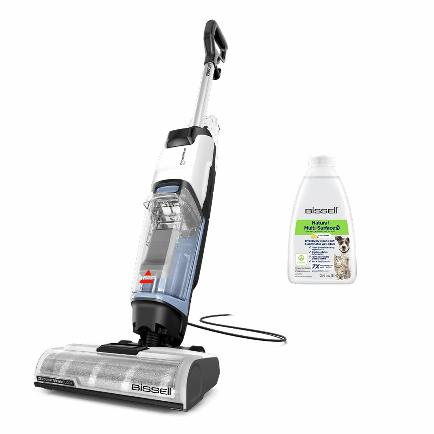 BISSELL CrossWave Edge, Odkurzacz Piorący i Na Mokro, Odkurzacz Pionowy, Systemem Samooczyszczania, Wielofunkcyjne Urządzenie Pionowe ZeroGap, Do Podłóg i Dywanów, 7.5m Kabel, 4088N